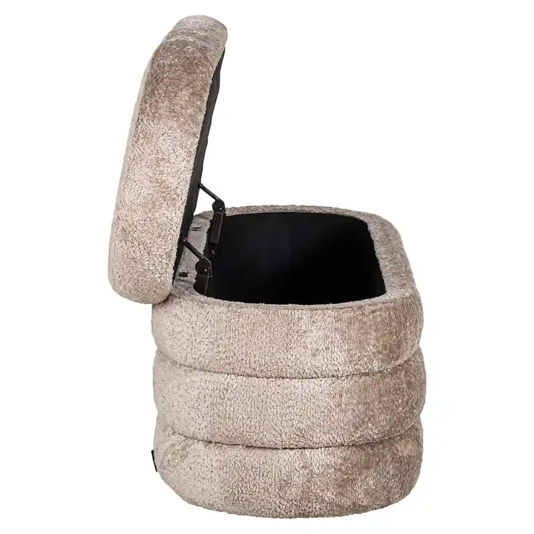CAMILLE beige storage pouf