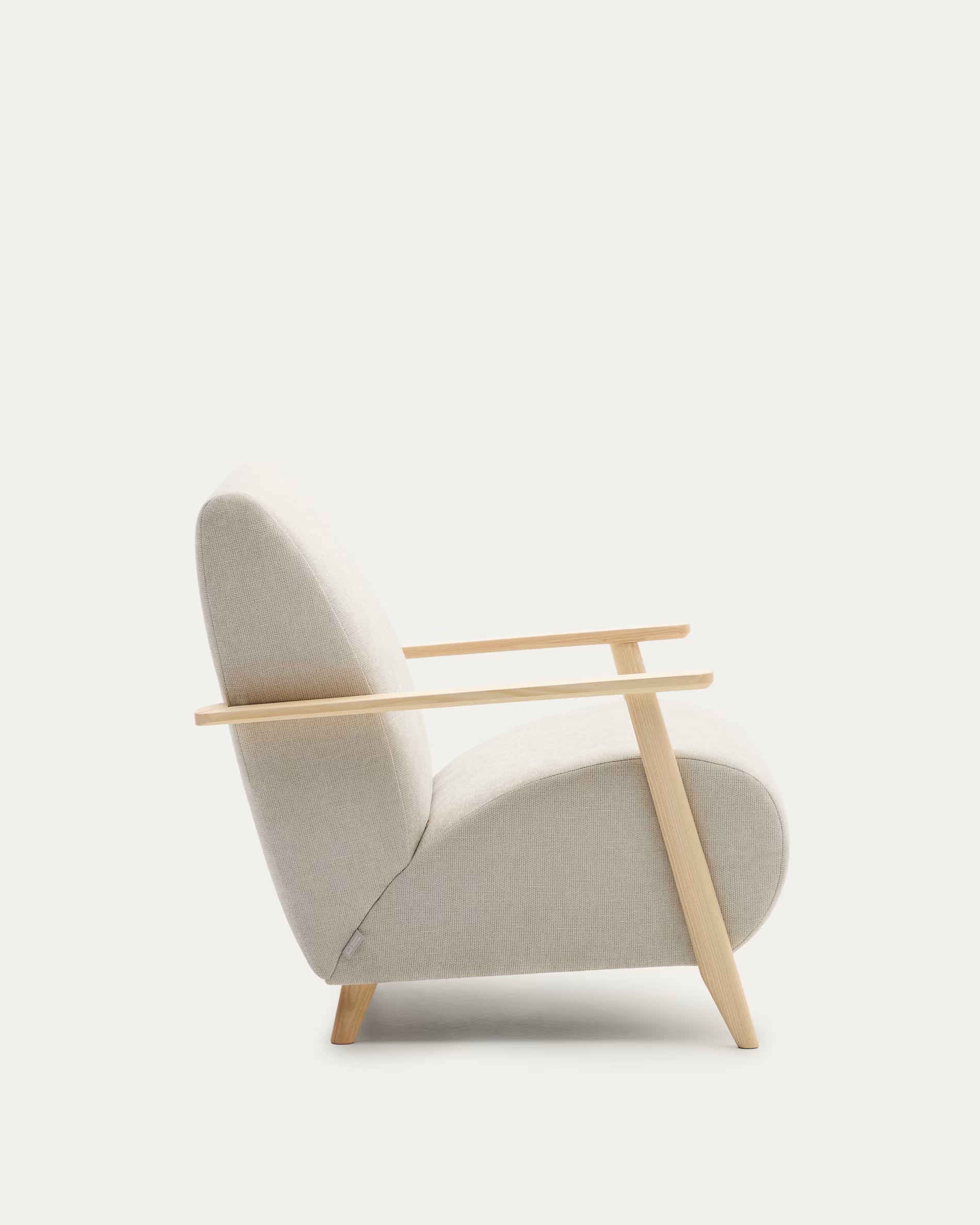 MEGHAN cream armchair with ash base