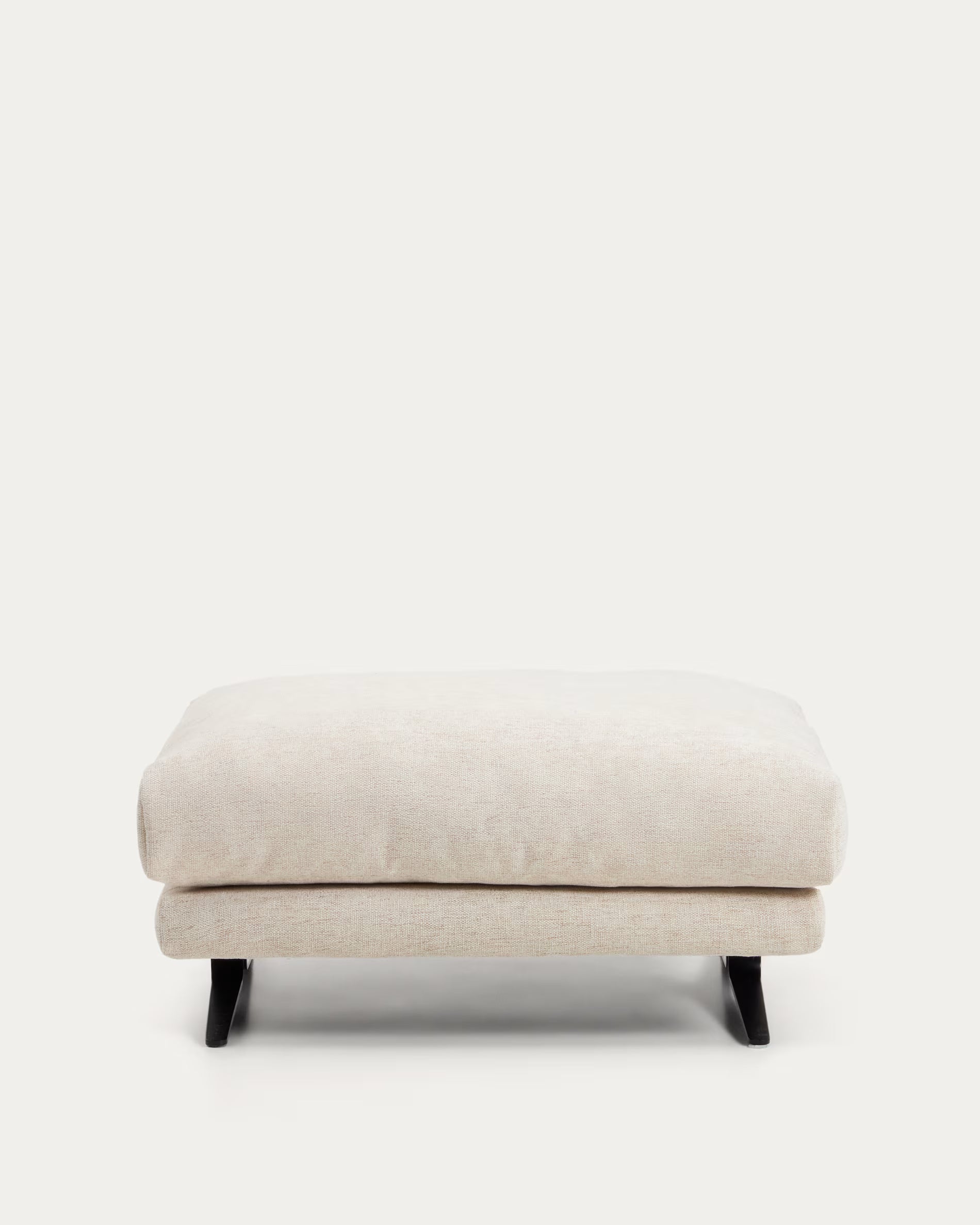 Fußhocker VELIRO beige mit schwarzem Fußteil