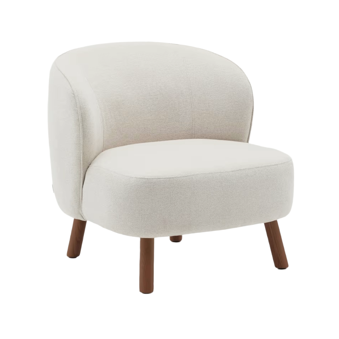 Beige ULIT fauteuil van schijnzijde met een donkere essen basis