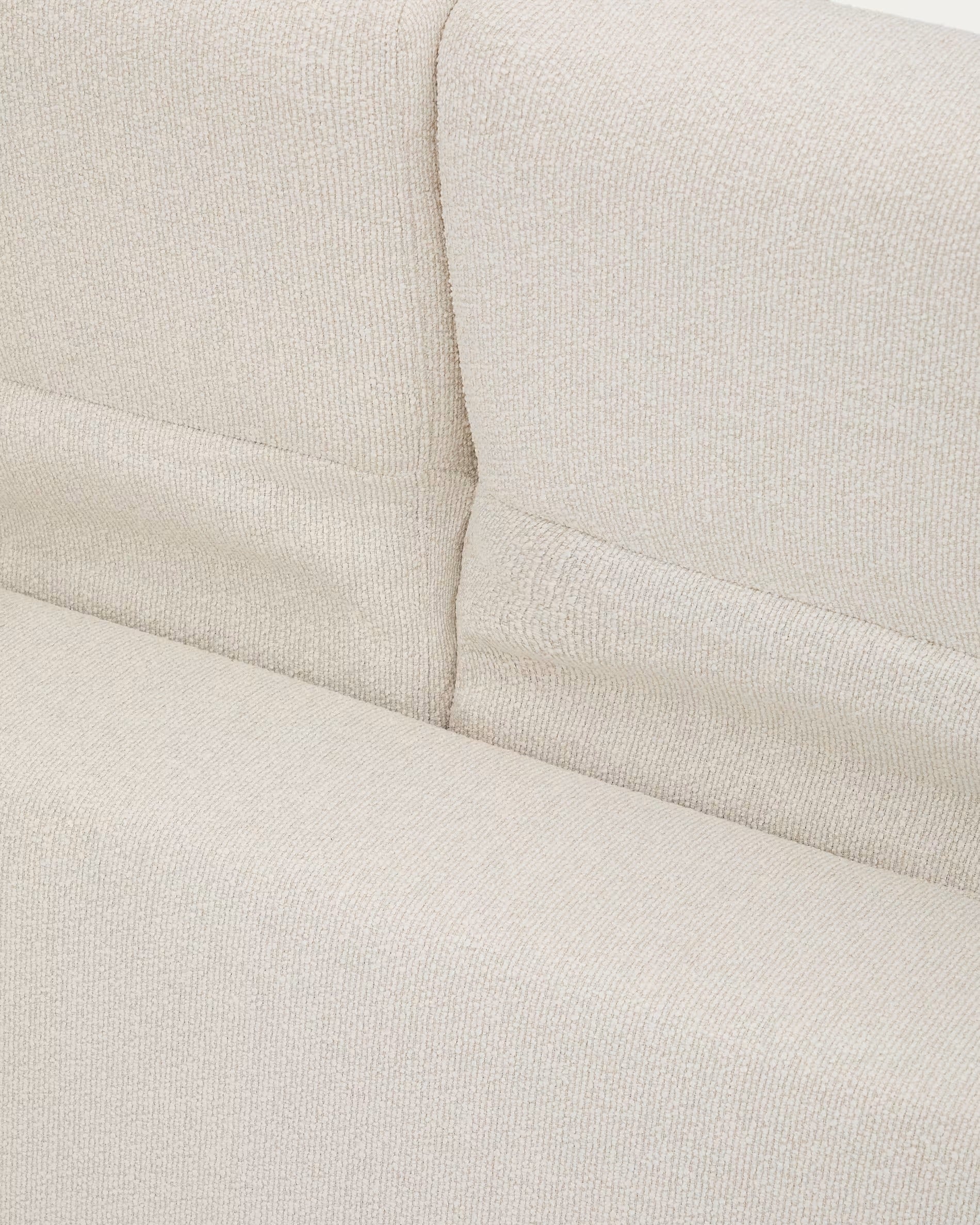 Sofa 3-zits AURUM ecru chenille met donkergrijze basis