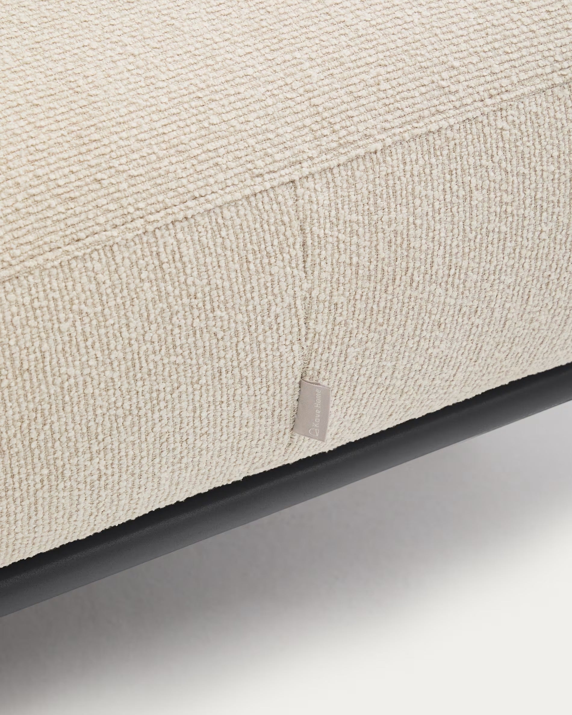 Voetensteun AURUM ecru chenille met donkergrijze basis