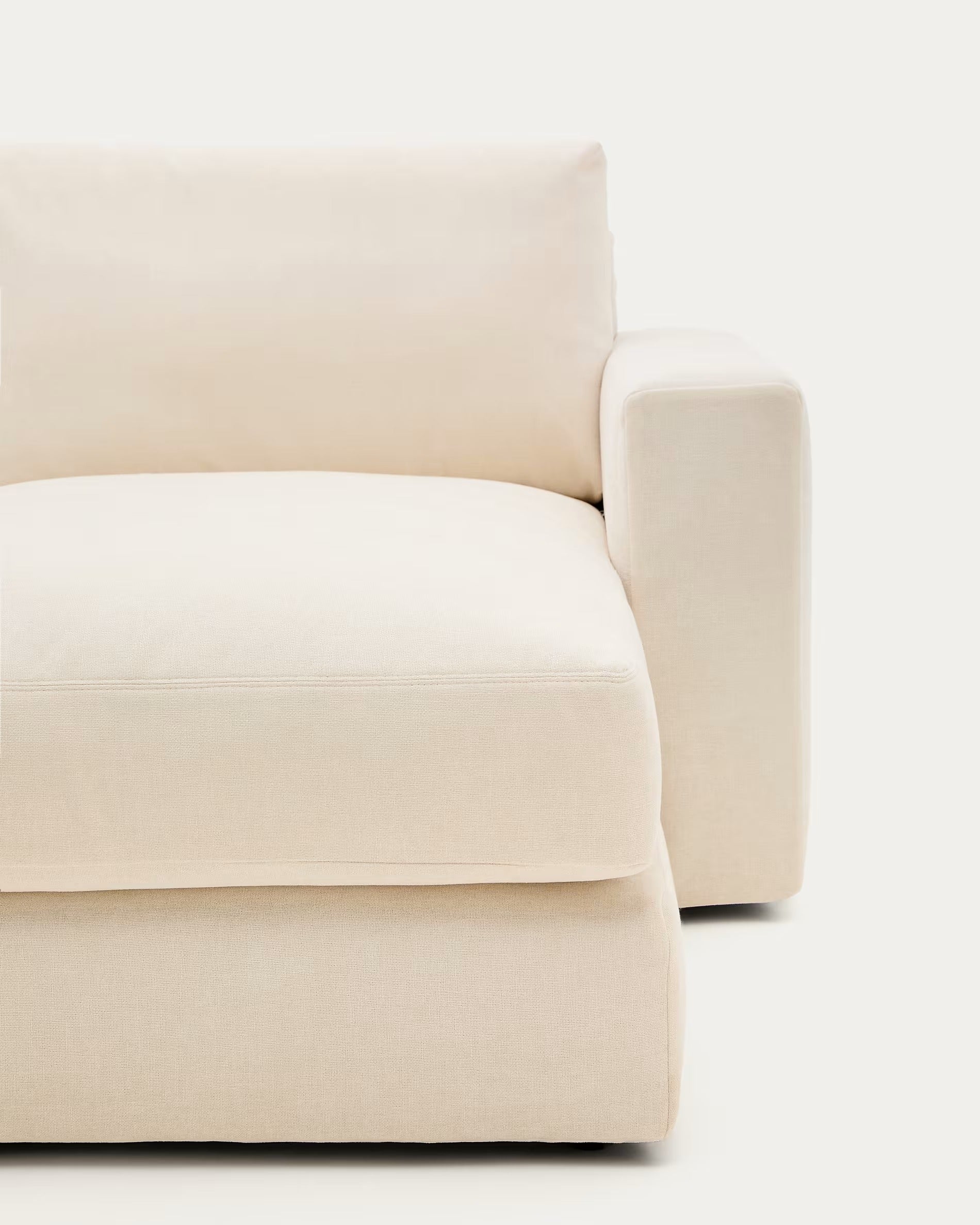 Driepersoons hoekbank rechts ALEA ecru chenille