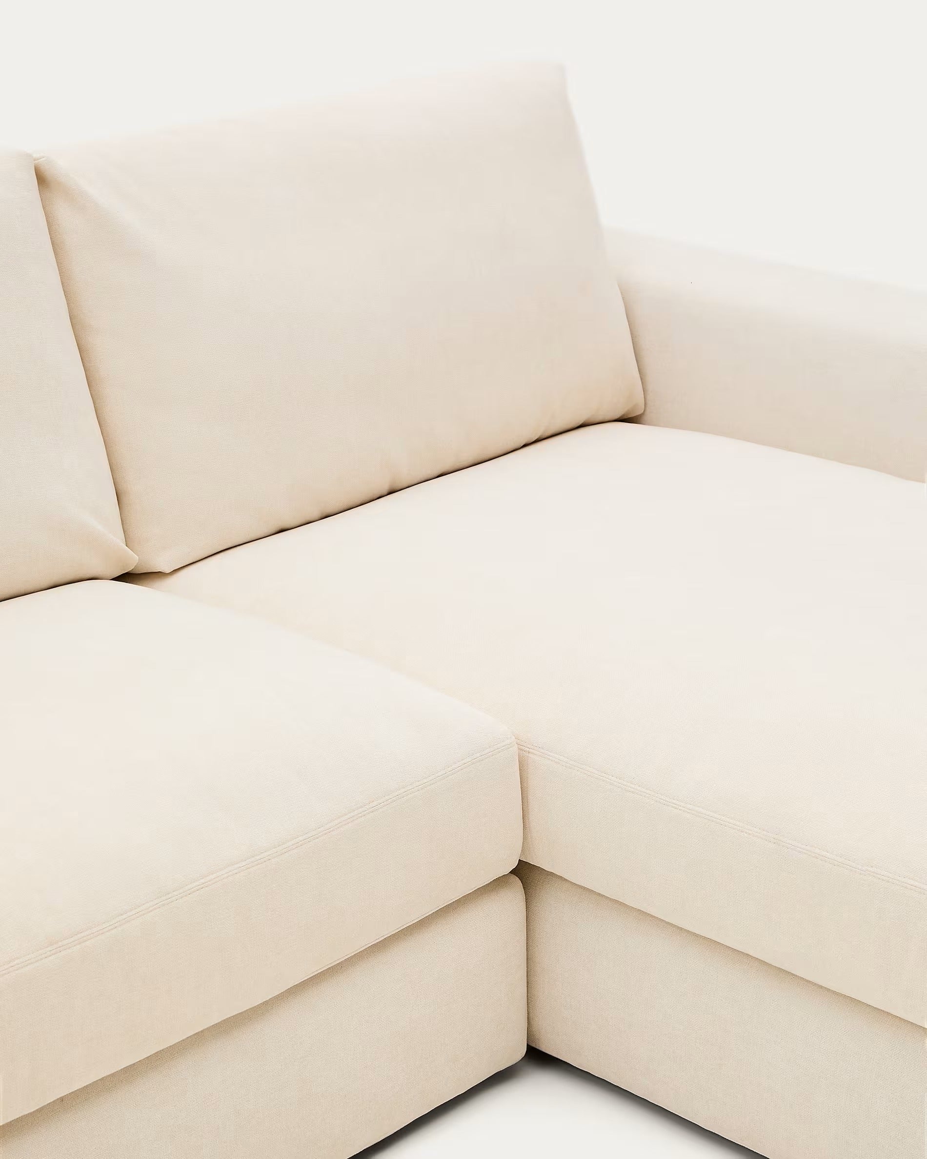 Rechthoekige 4-persoons bank rechts ALEA ecru chenille