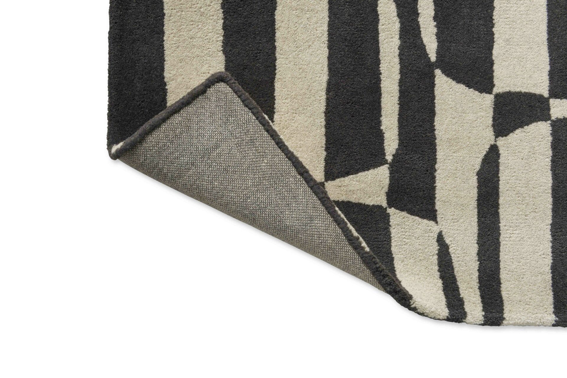 Teppich LOHKO STRIPE schwarz mit beige