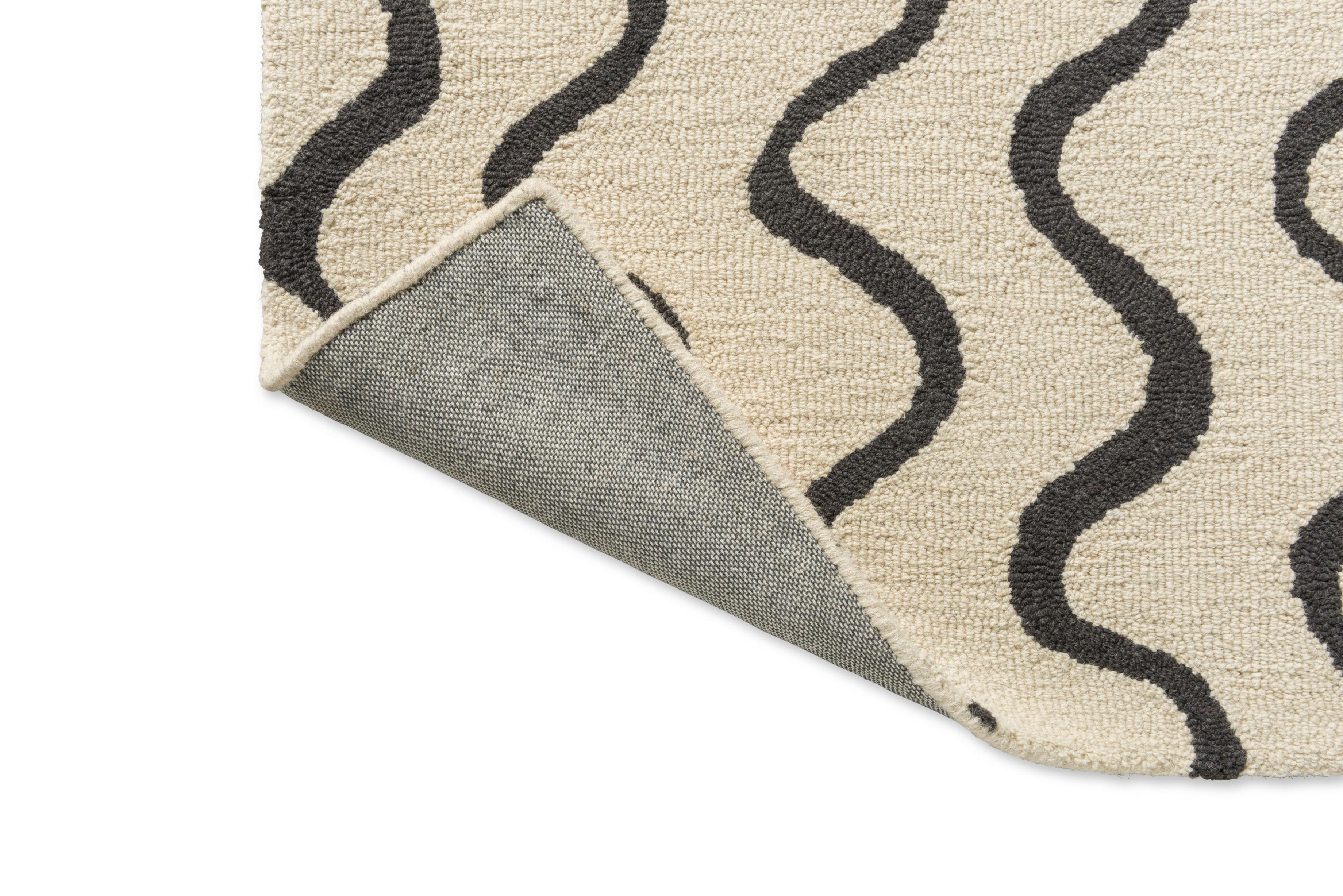 Vloerkleed RIBBON beige met zwart