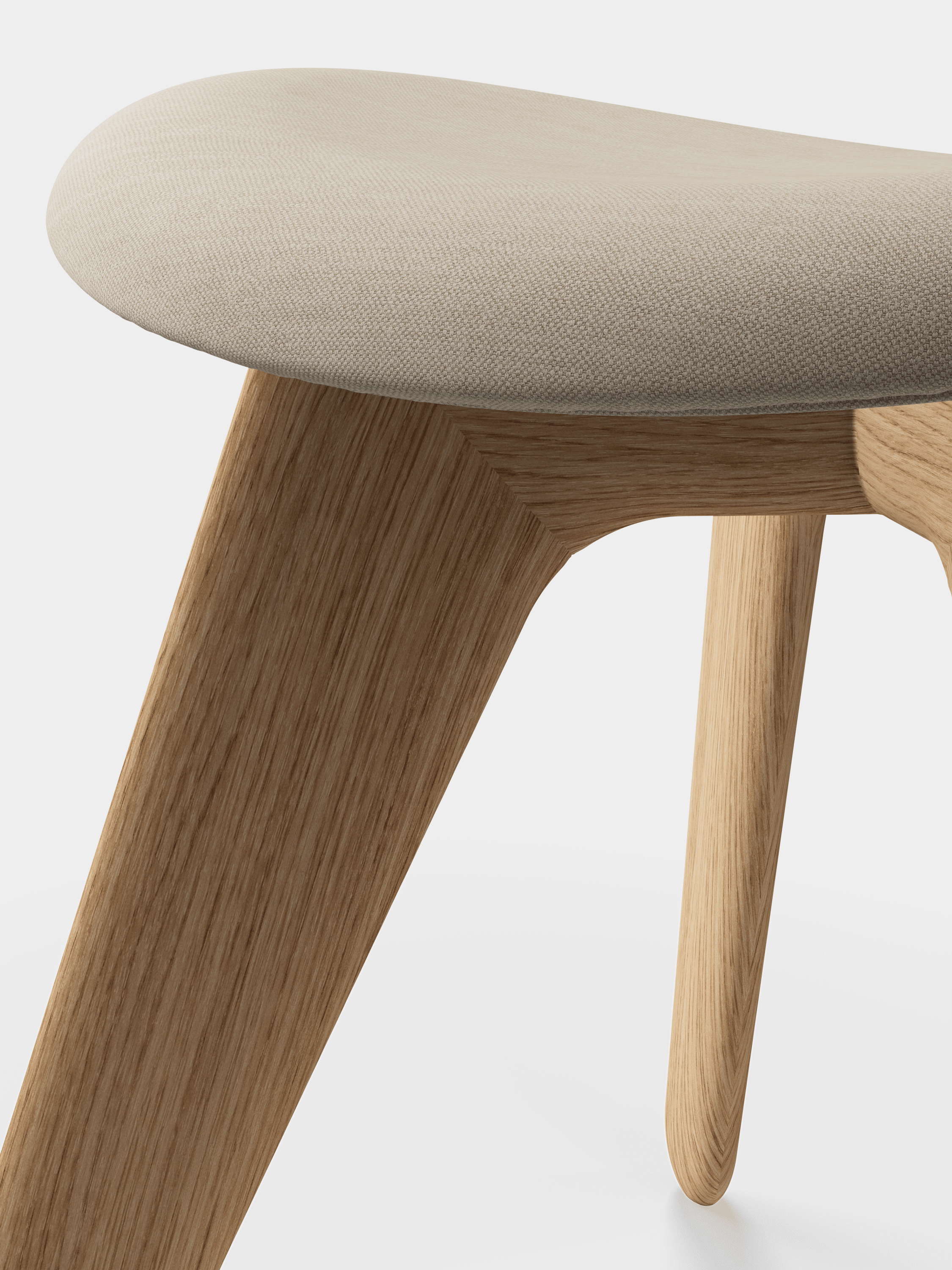 Krukje SLAB crème met eikenhouten basis