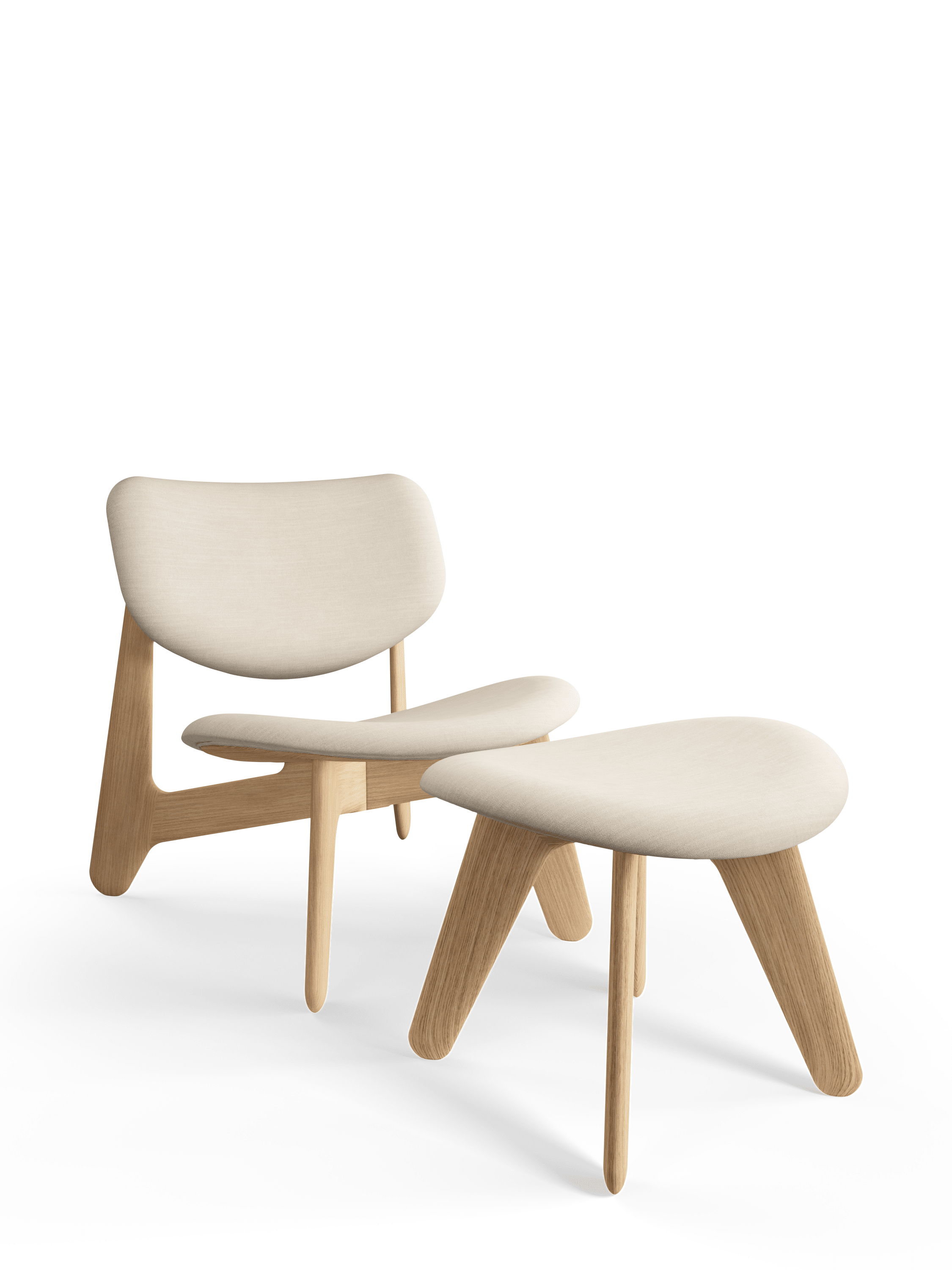 Krukje SLAB crème met eikenhouten basis