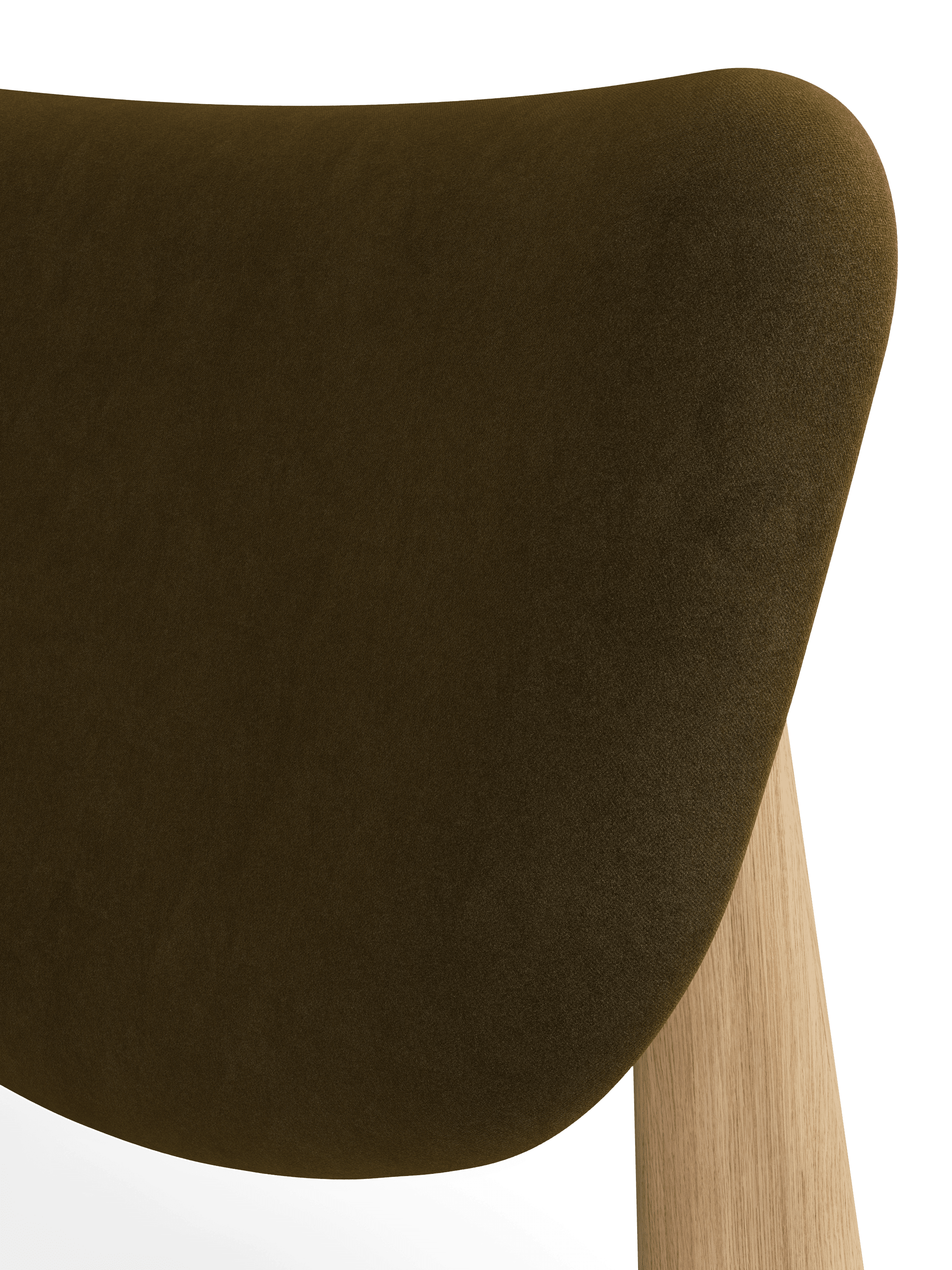 Fotel SLAB khaki z dębową podstawą