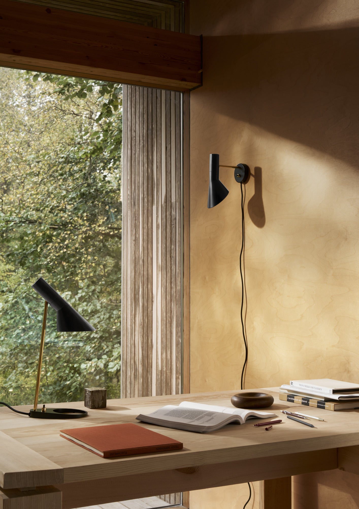 AJ MINI black table lamp with brass