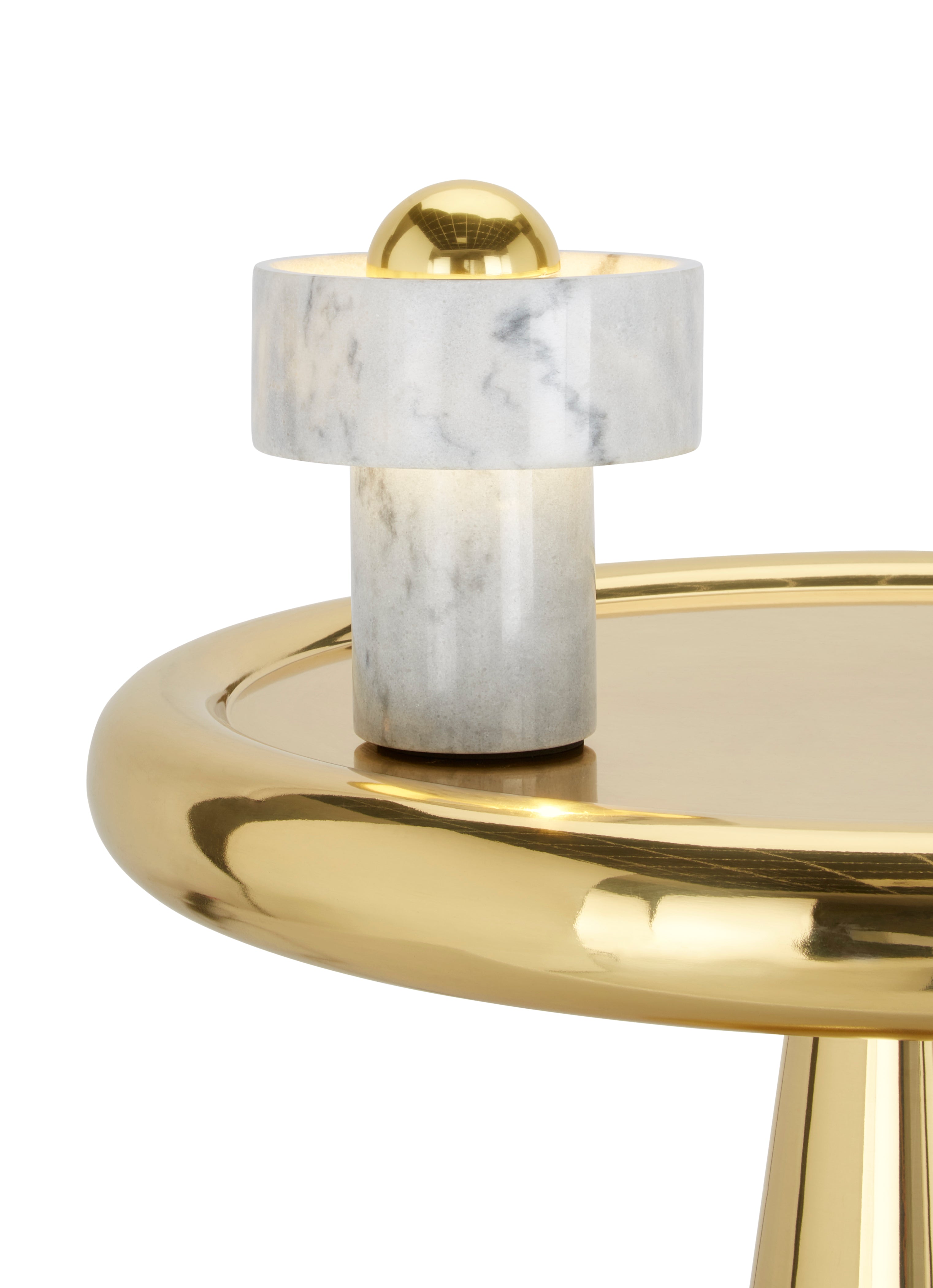 Draagbare lamp STONE van marmer met gouden afwerking