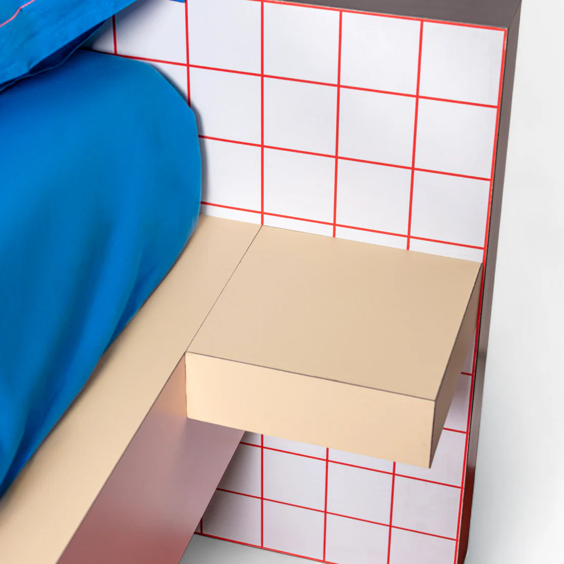 Łóżko SUPERBED RED GRID różówy z turkusowym