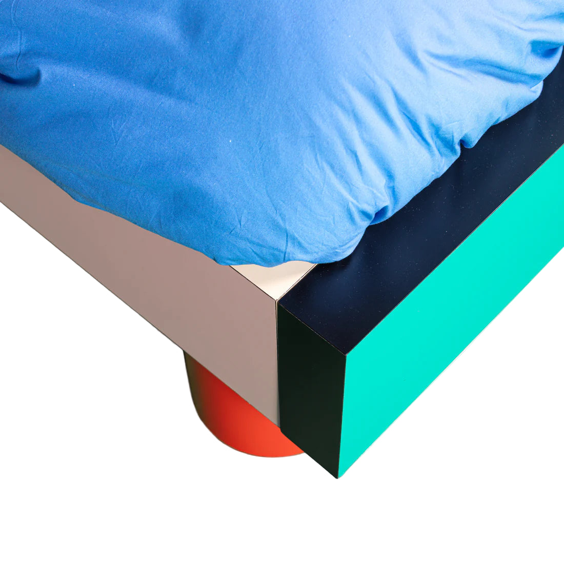 Łóżko SUPERBED RED GRID różówy z turkusowym