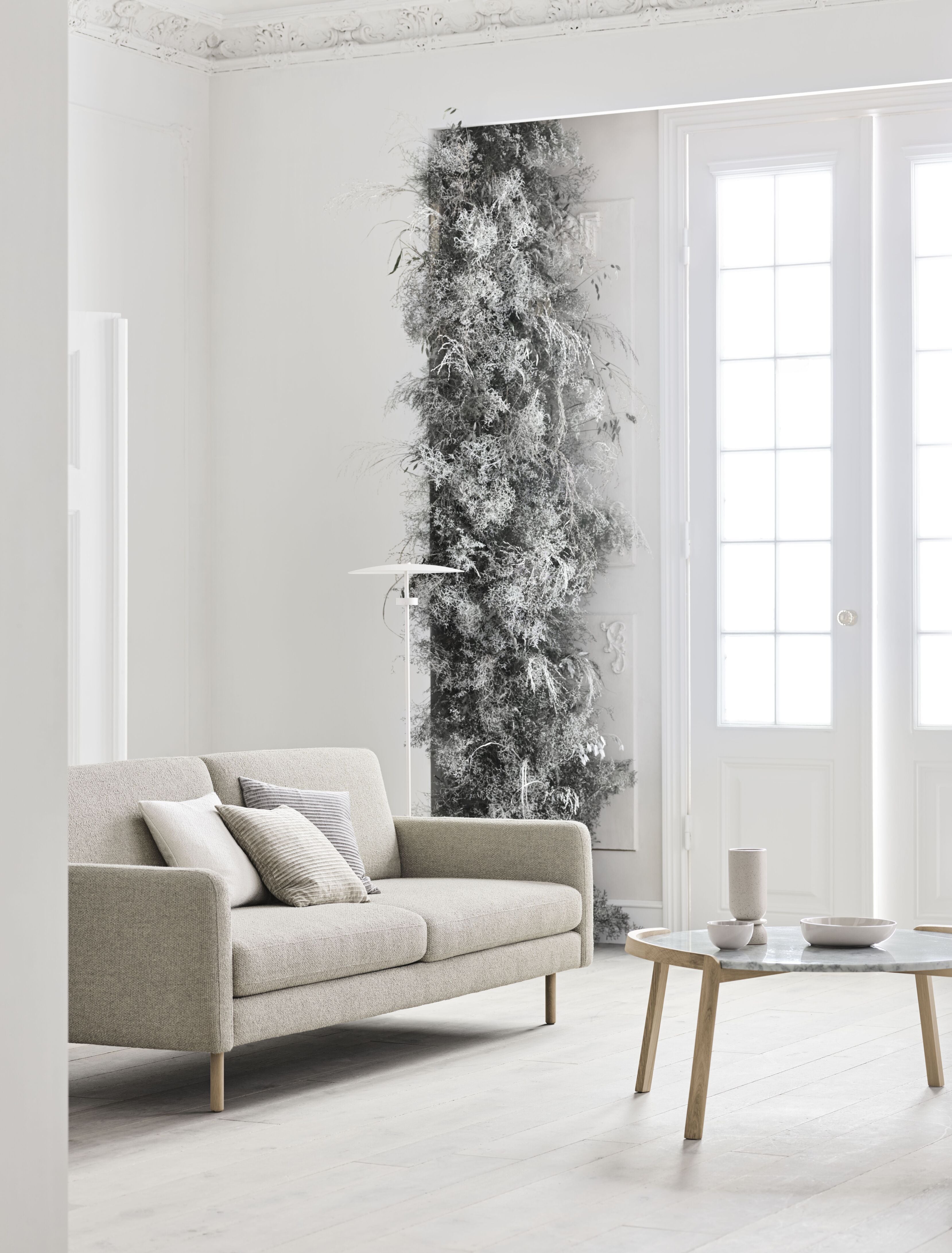 Sofa 3-zits SCANDINAVIA REMIX met een eikenhouten basis