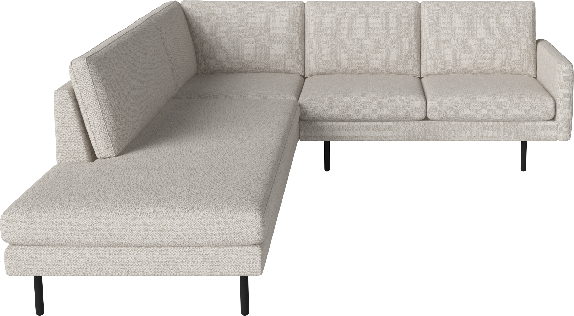 Open linker hoekbank SCANDINAVIA REMIX met zwarte basis