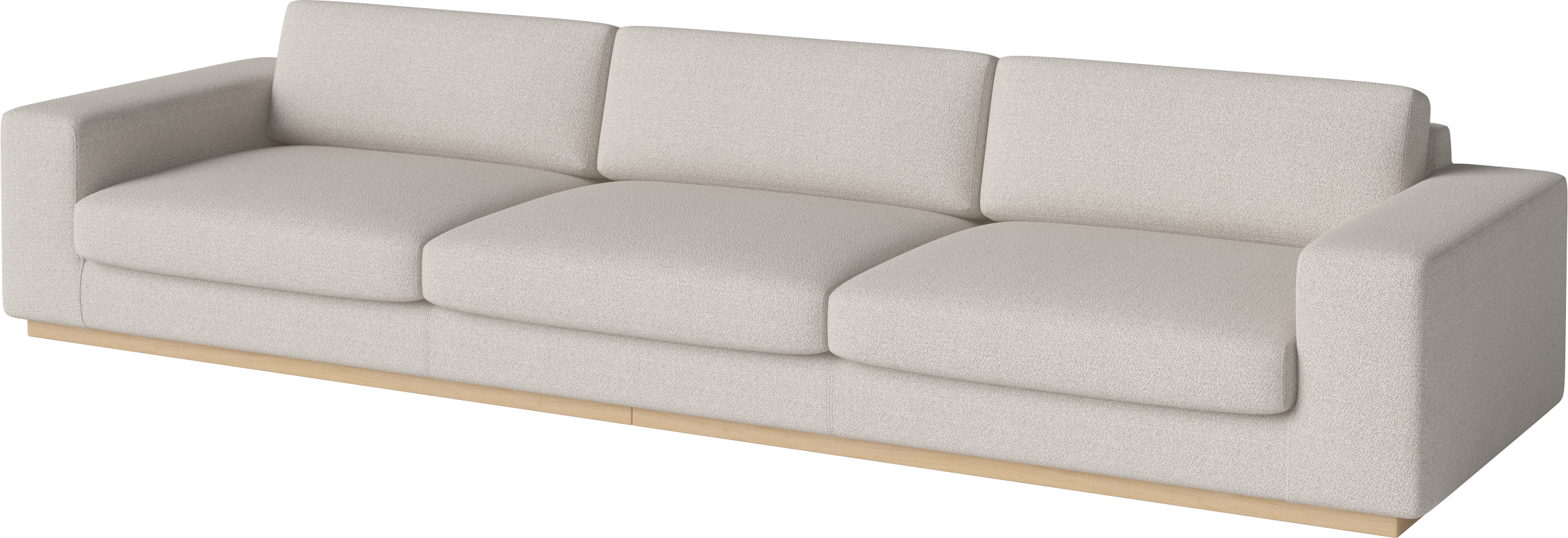 Sofa 5-person sepia base made of bleached oak wood