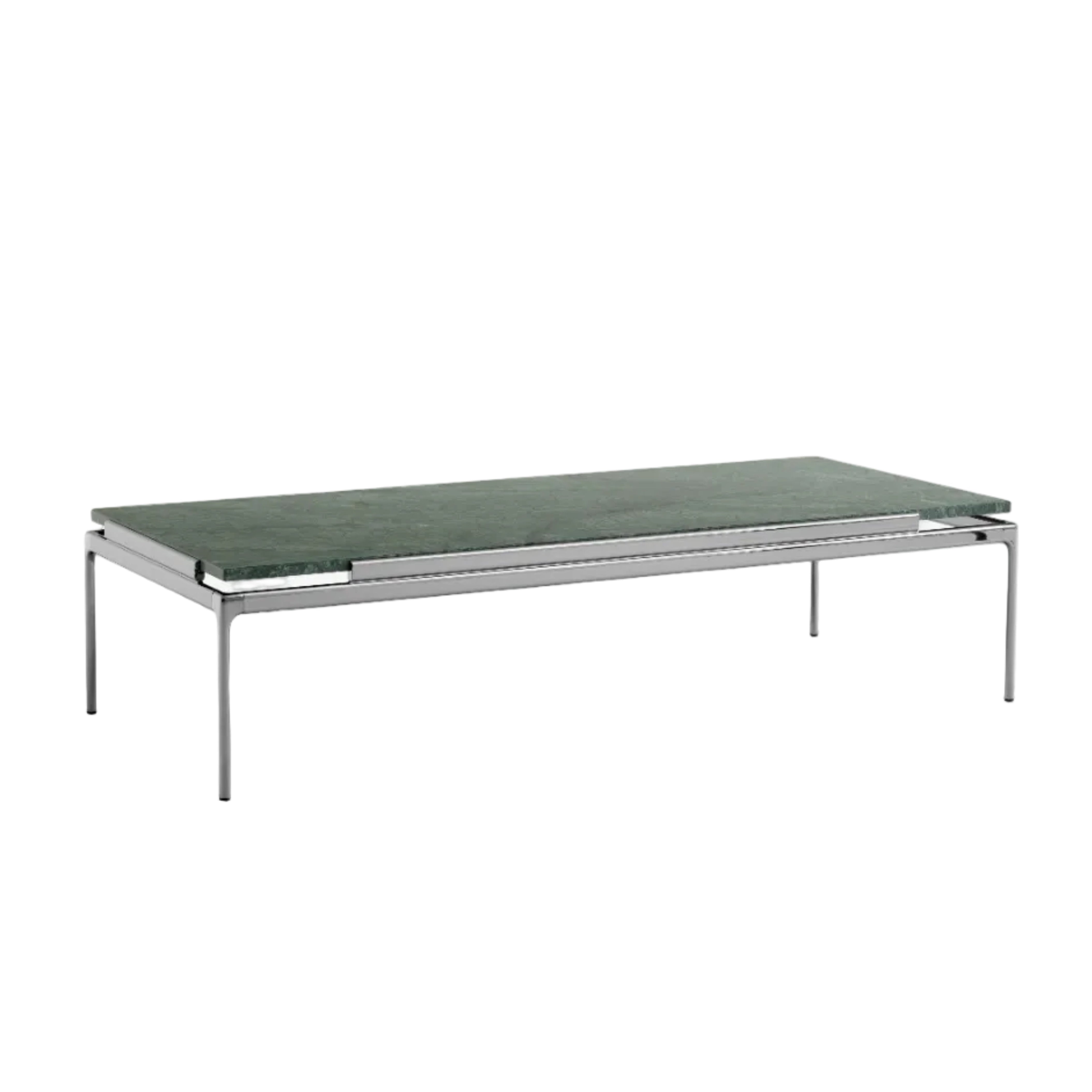 Salontafel SETT LN12 groene marmeren blad met verchroomde basis