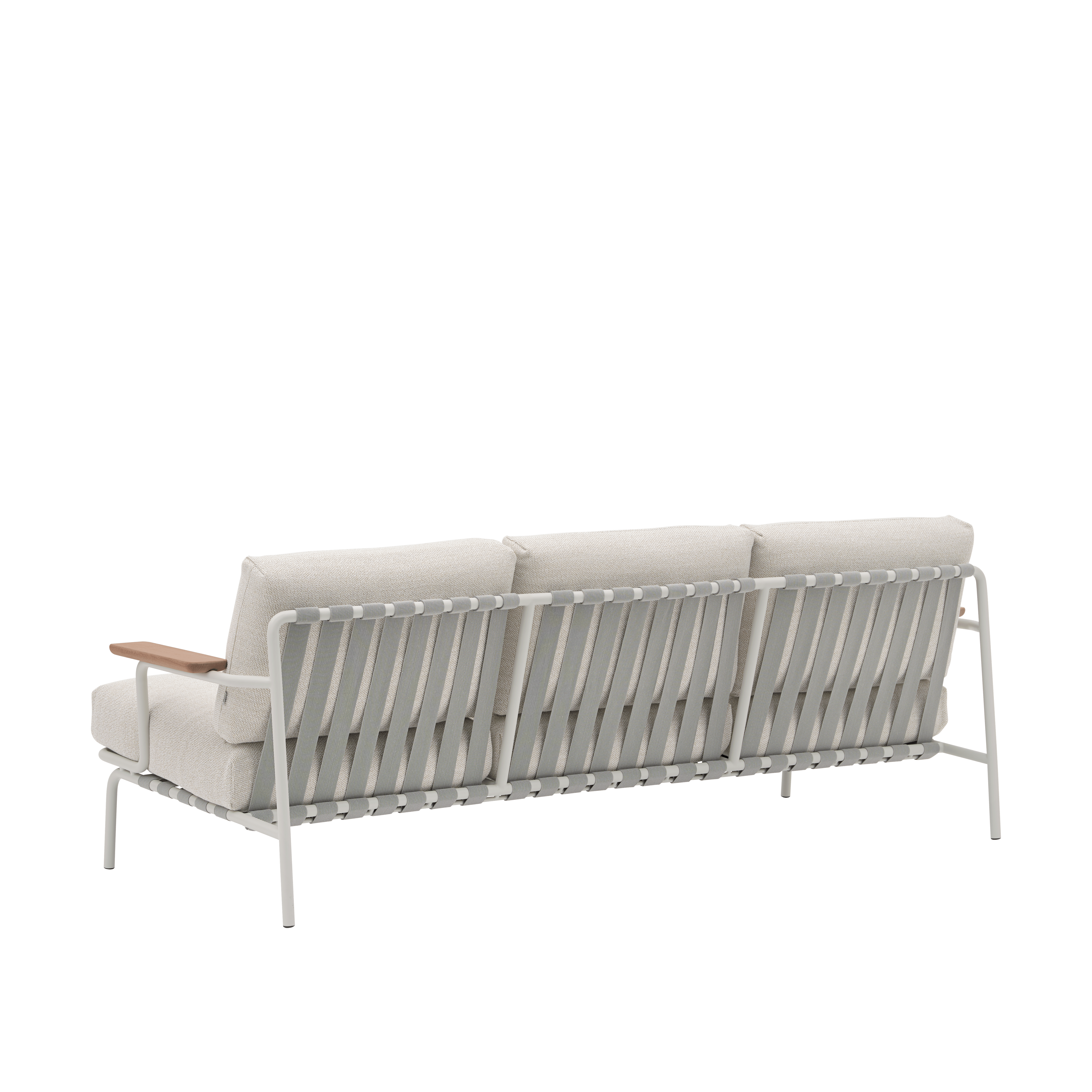 Sofa met armleuningen voor buiten 3-zits SETTLE lichtgrijs met grijze basis