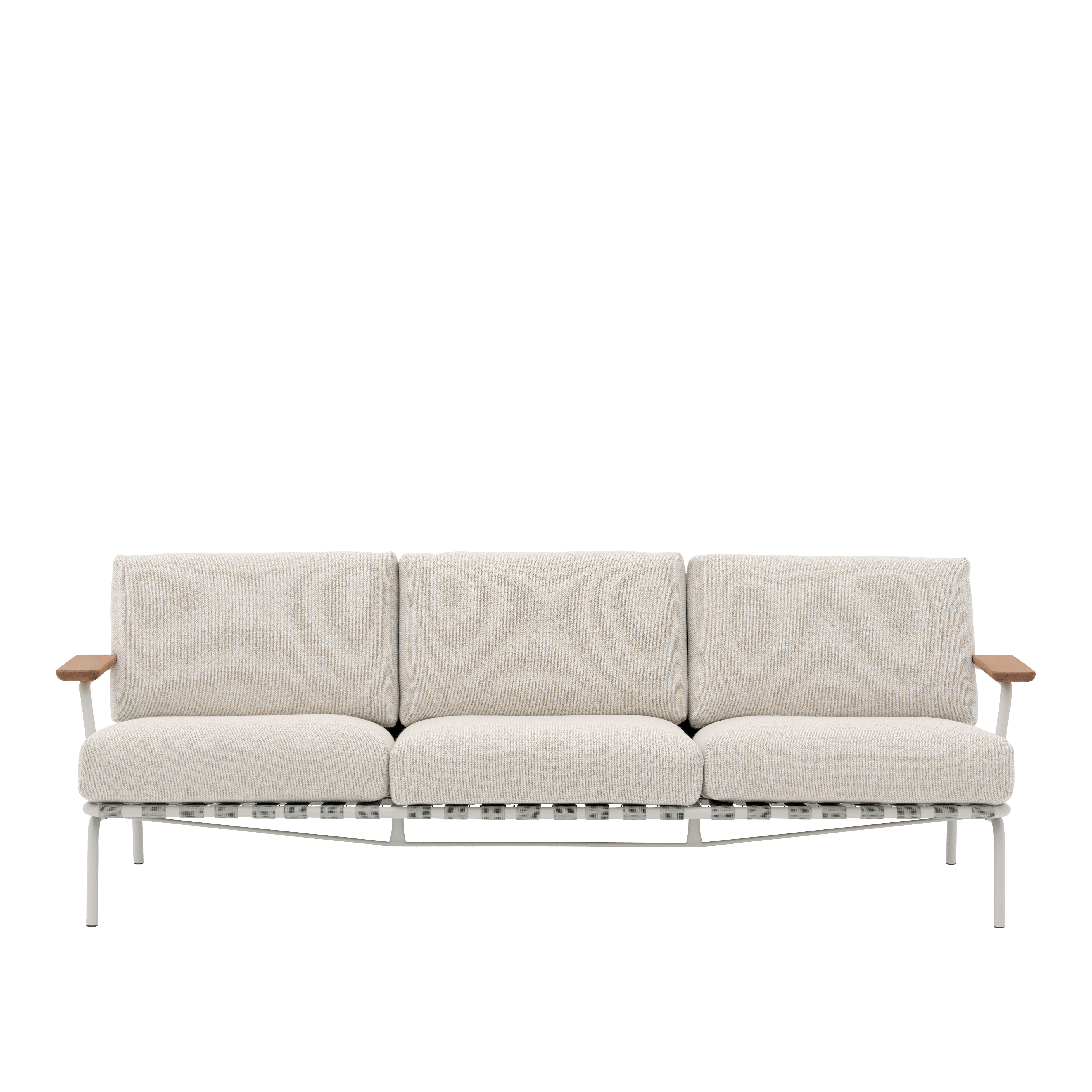 Sofa met armleuningen voor buiten 3-zits SETTLE lichtgrijs met grijze basis