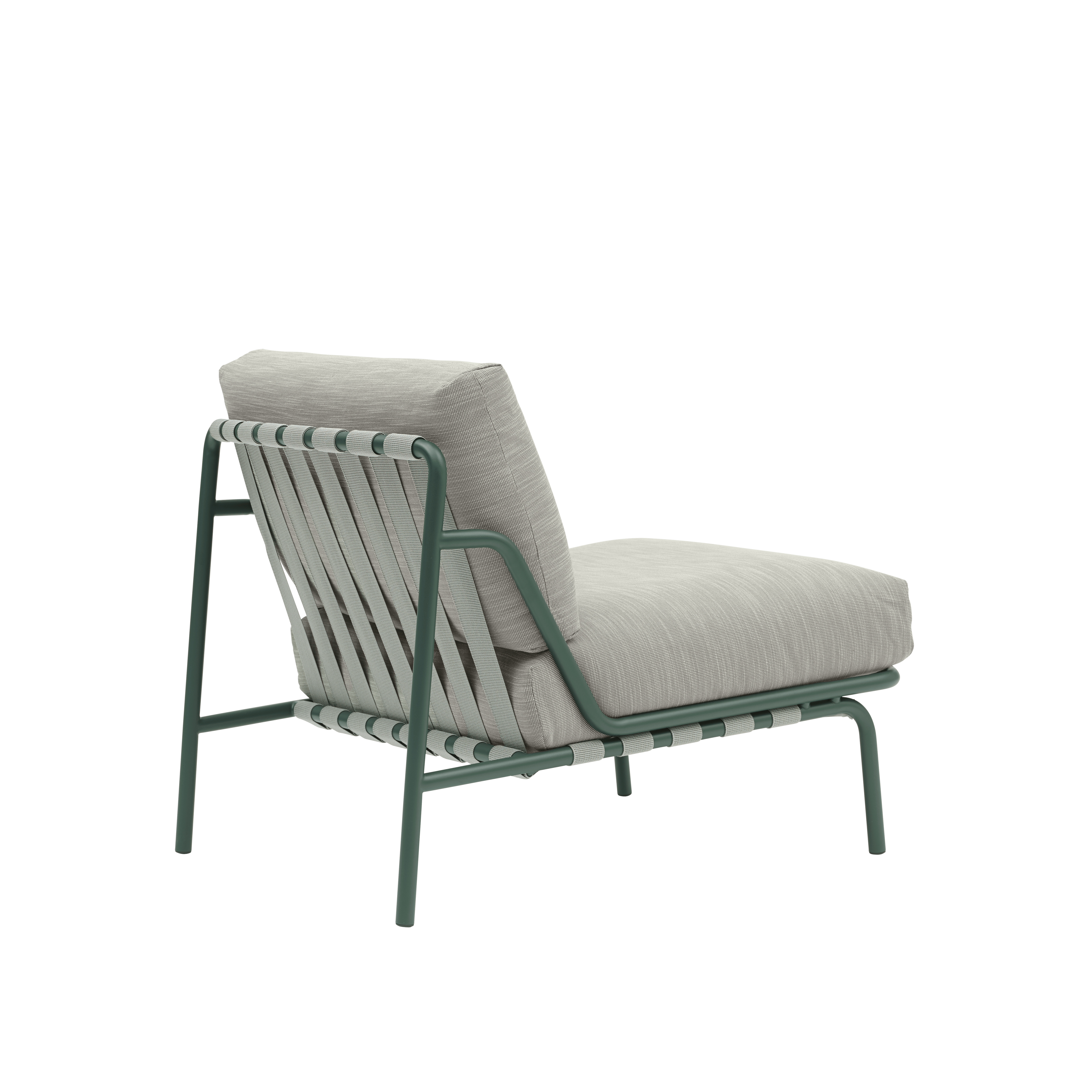 Buitenfauteuil SETTLE grijs met groene basis