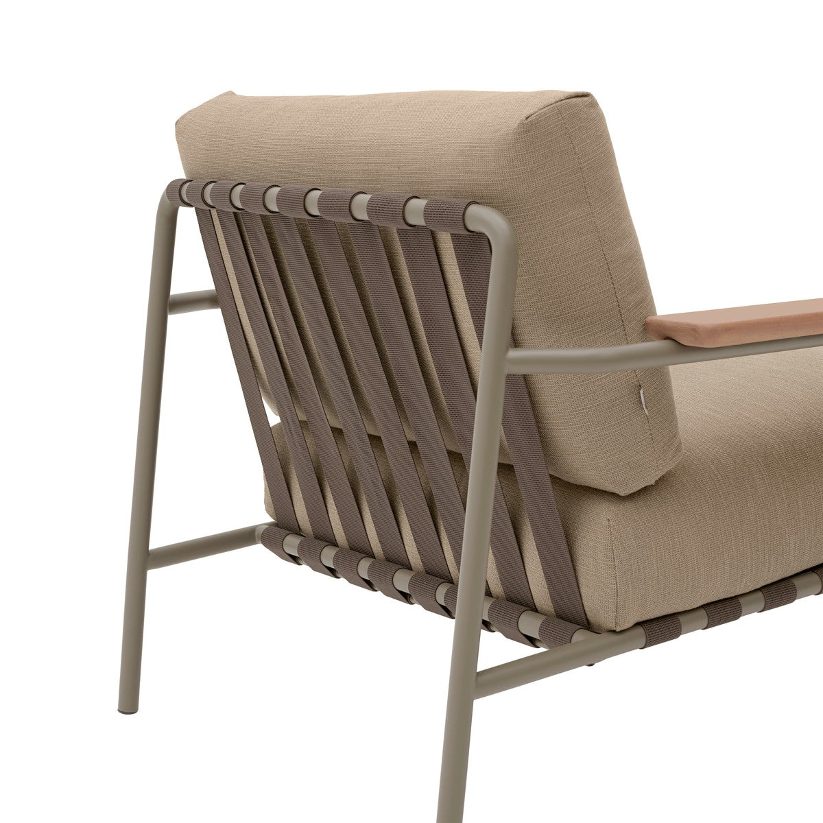 Buitenfauteuil SETTLE bruin met taupe basis