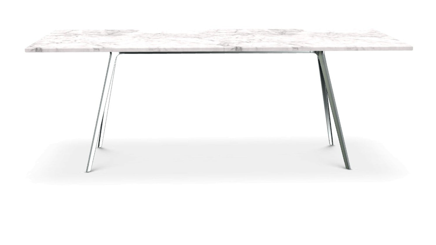 BAGUETTE Tisch mit poliertem Aluminiumgestell