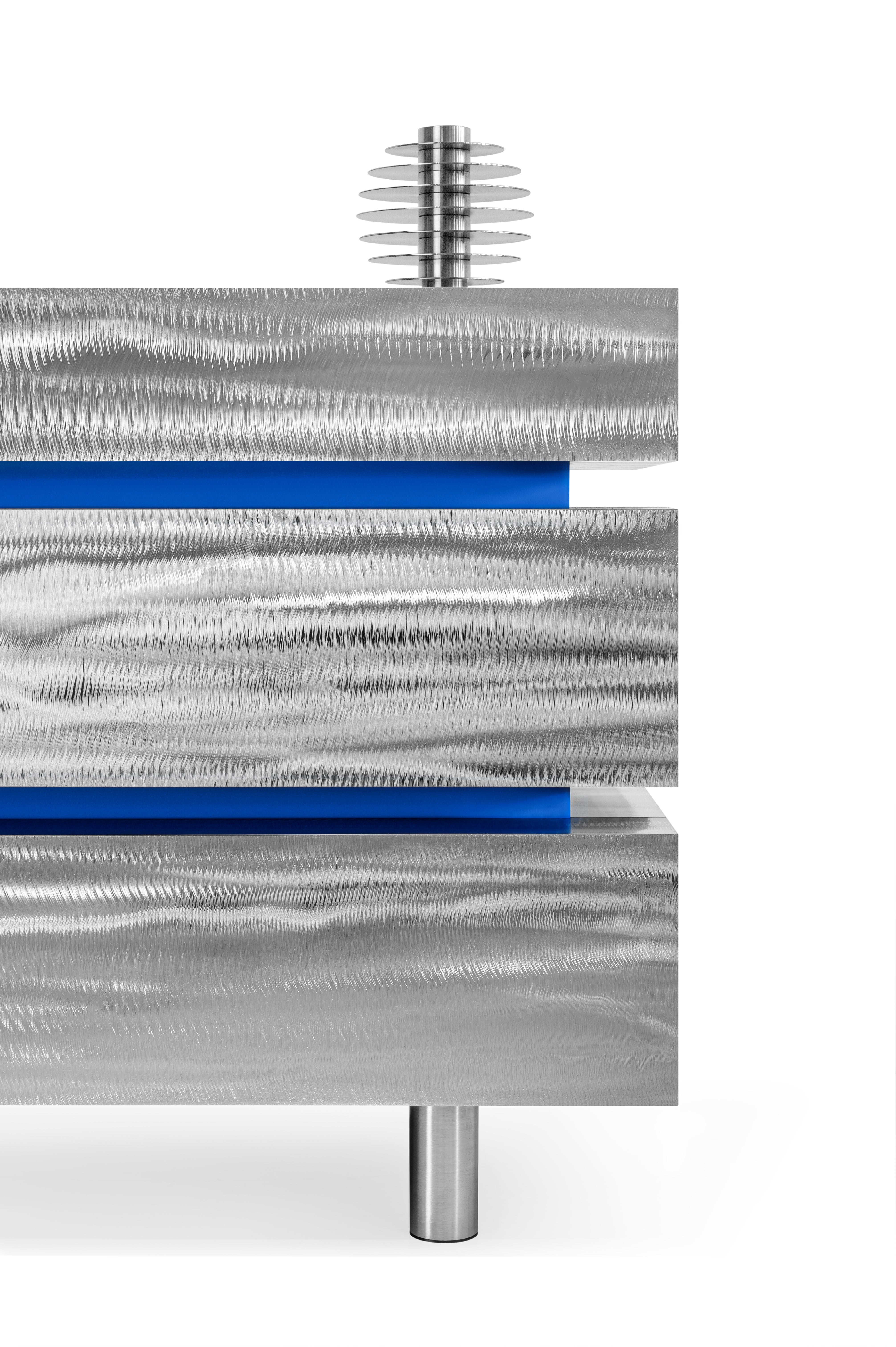 GERRIT CS1 Chest of Drawers - LIMITED EDITION steel with cobalt