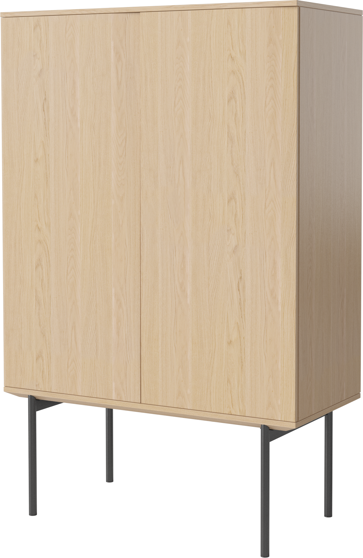 SILENT kast van gebleekt eikenhout met stalen basis