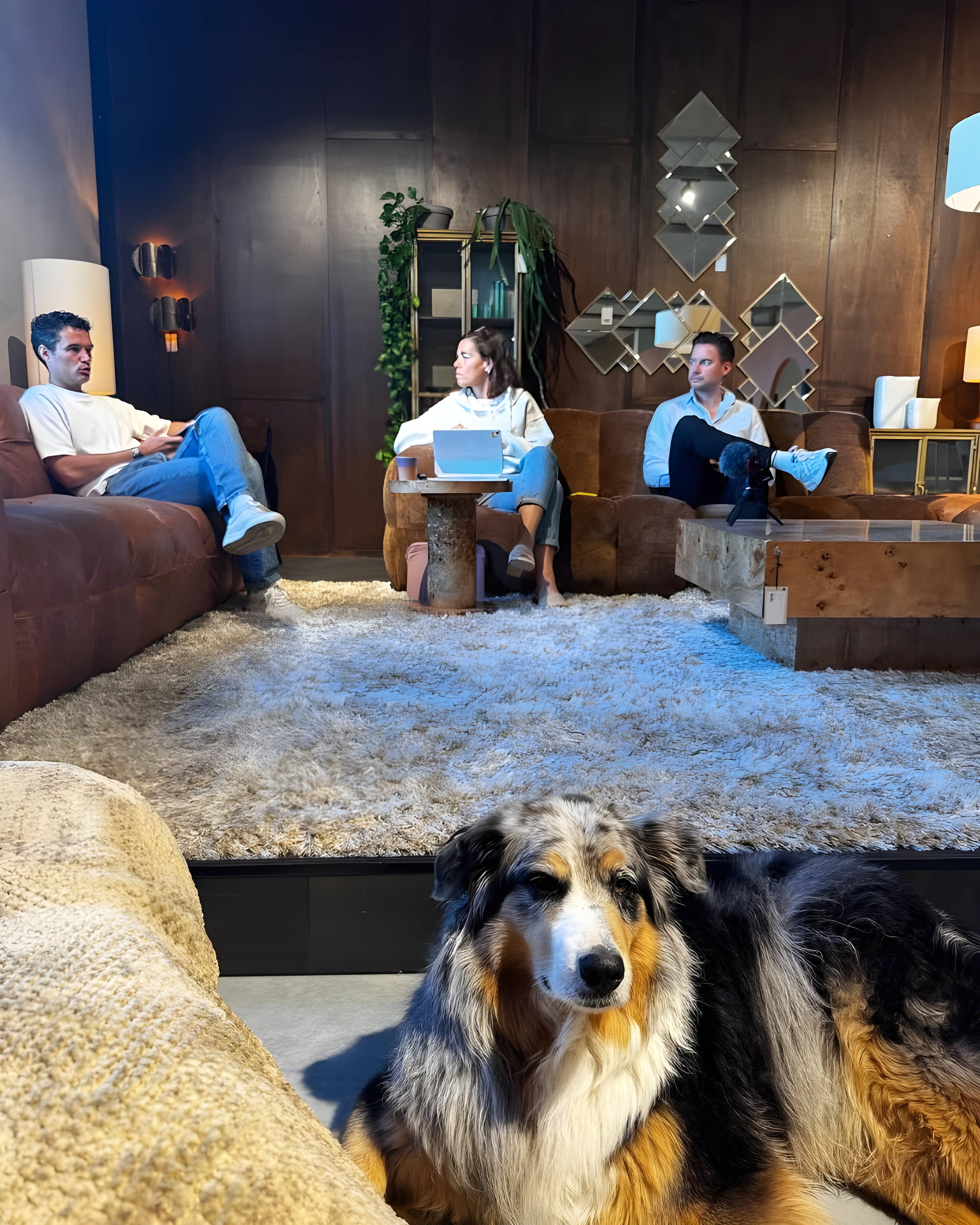 3-seater HACKMAN sofa in cognac leather