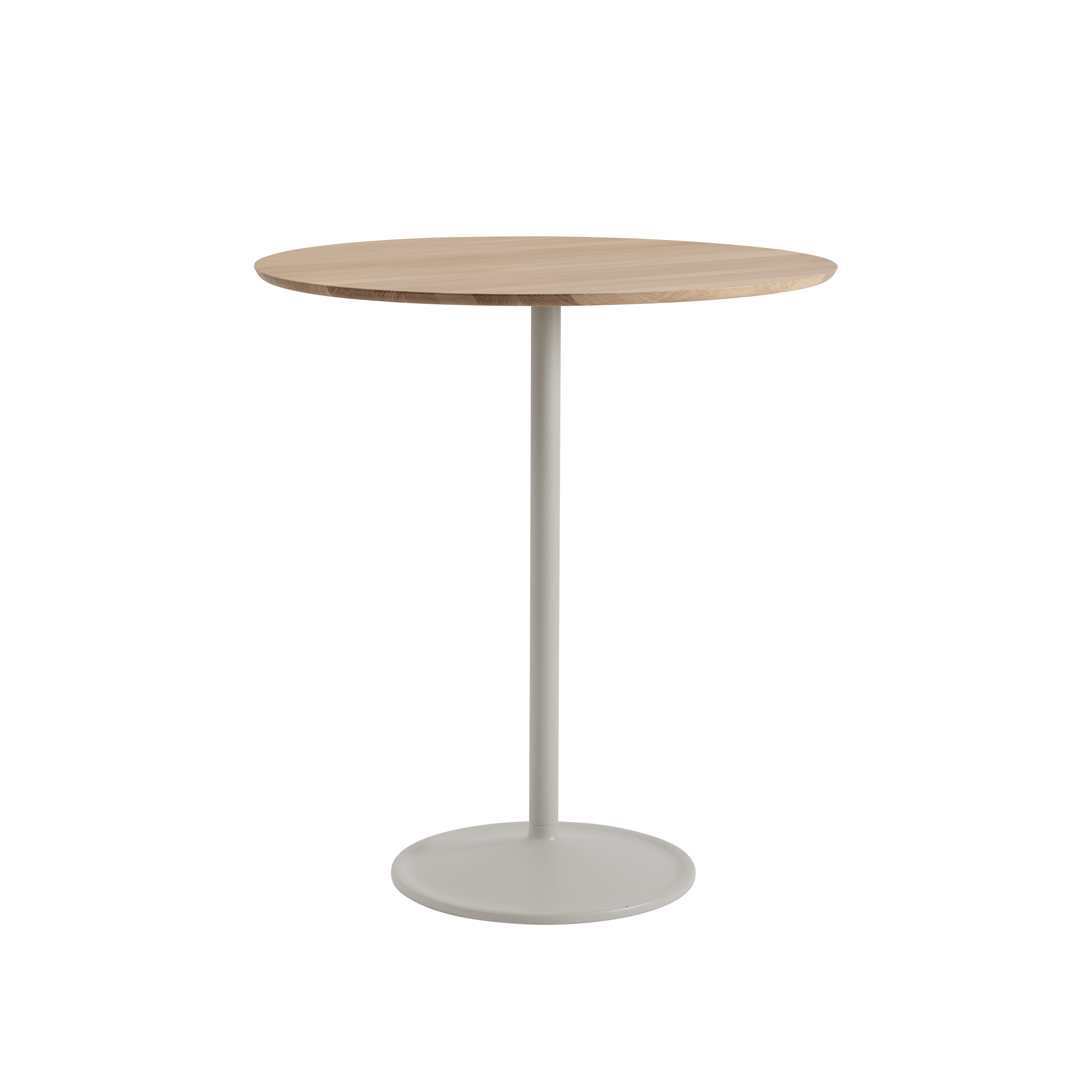 Eettafel SOFT van eikenhout met een grijze basis
