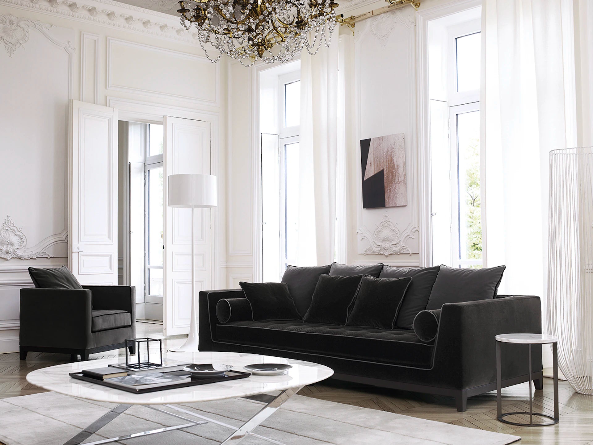 Vloerlamp SPUN LIGHT wit