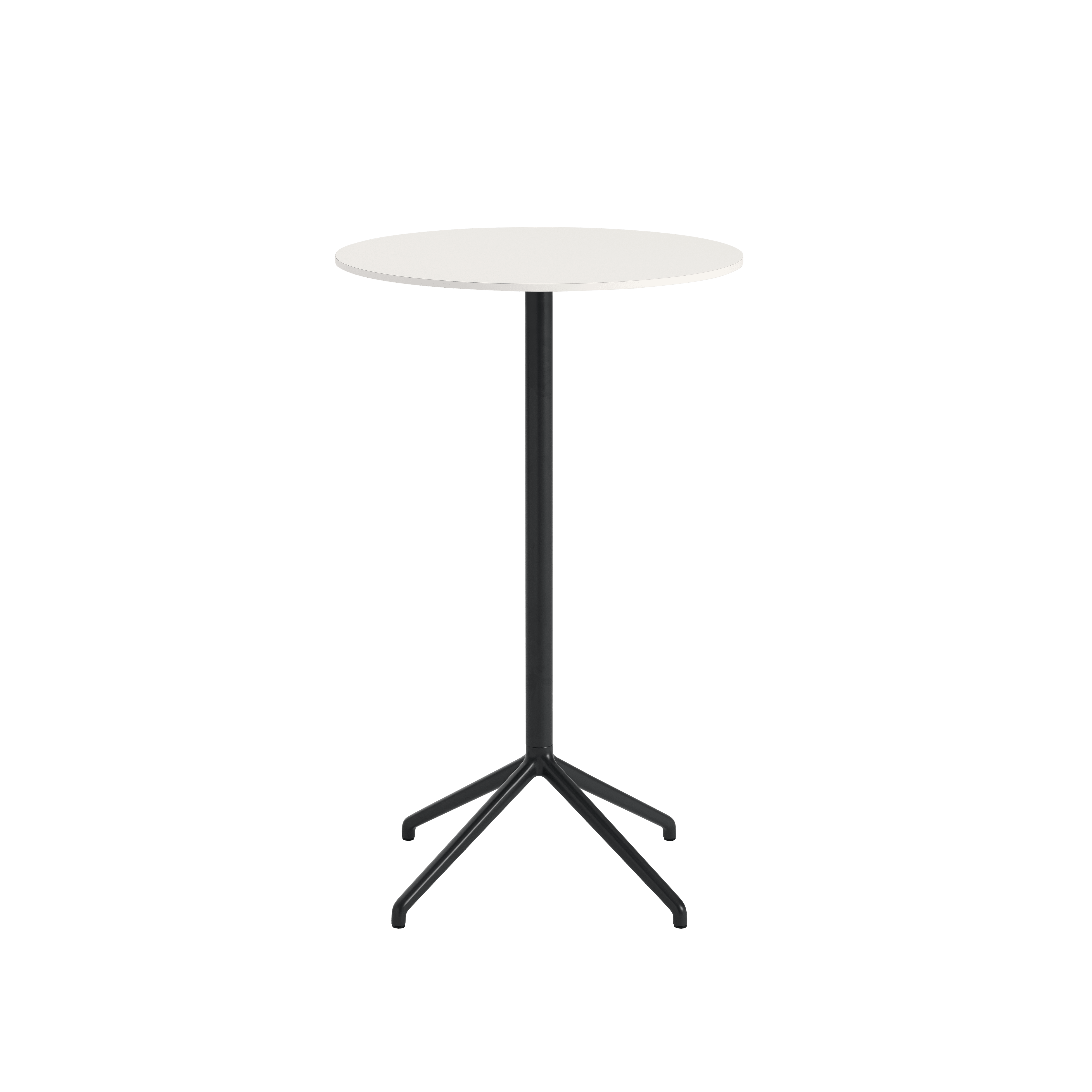 Ronde bar tafel STILL met gebroken wit blad en zwarte basis