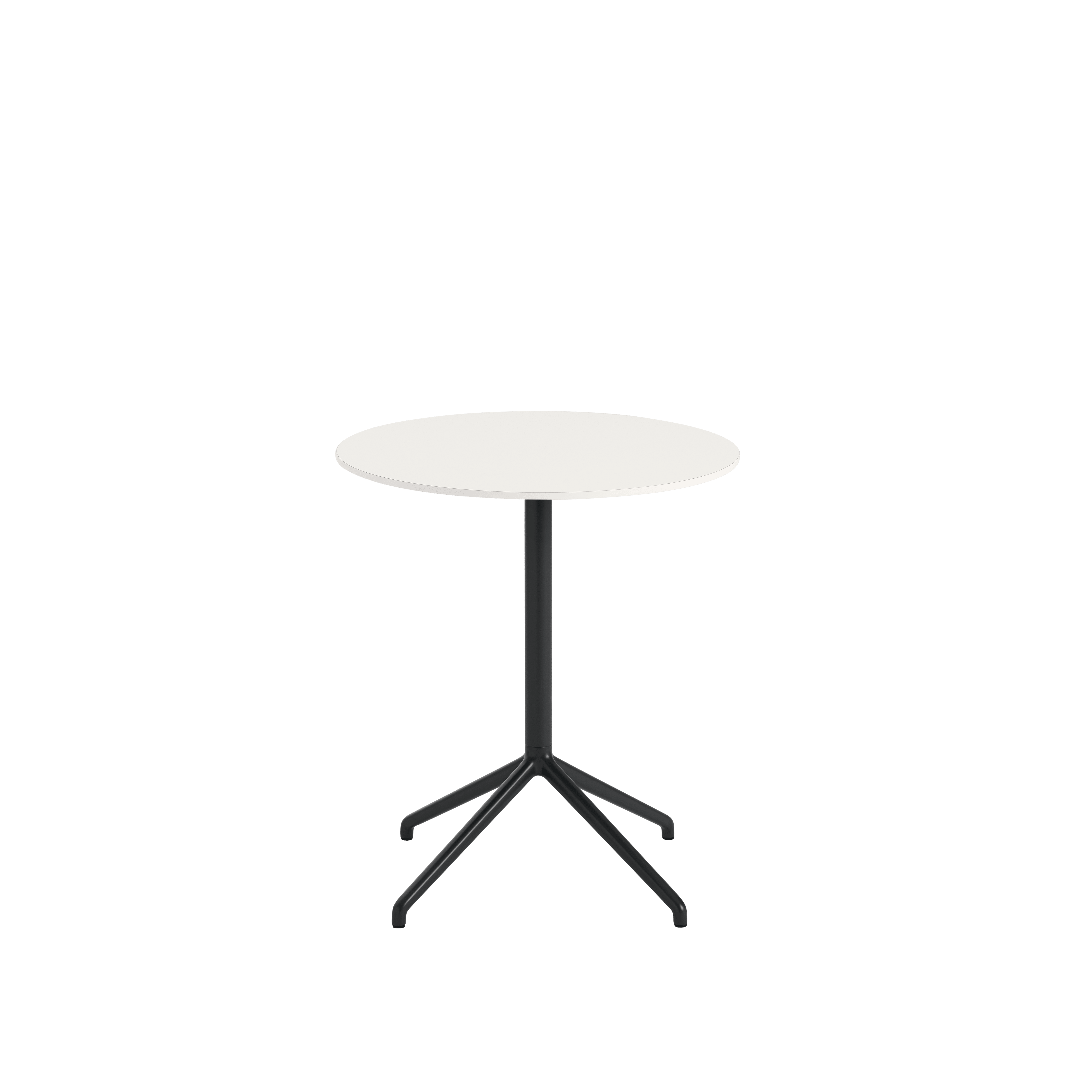 Ronde bar tafel STILL met gebroken wit blad en zwarte basis