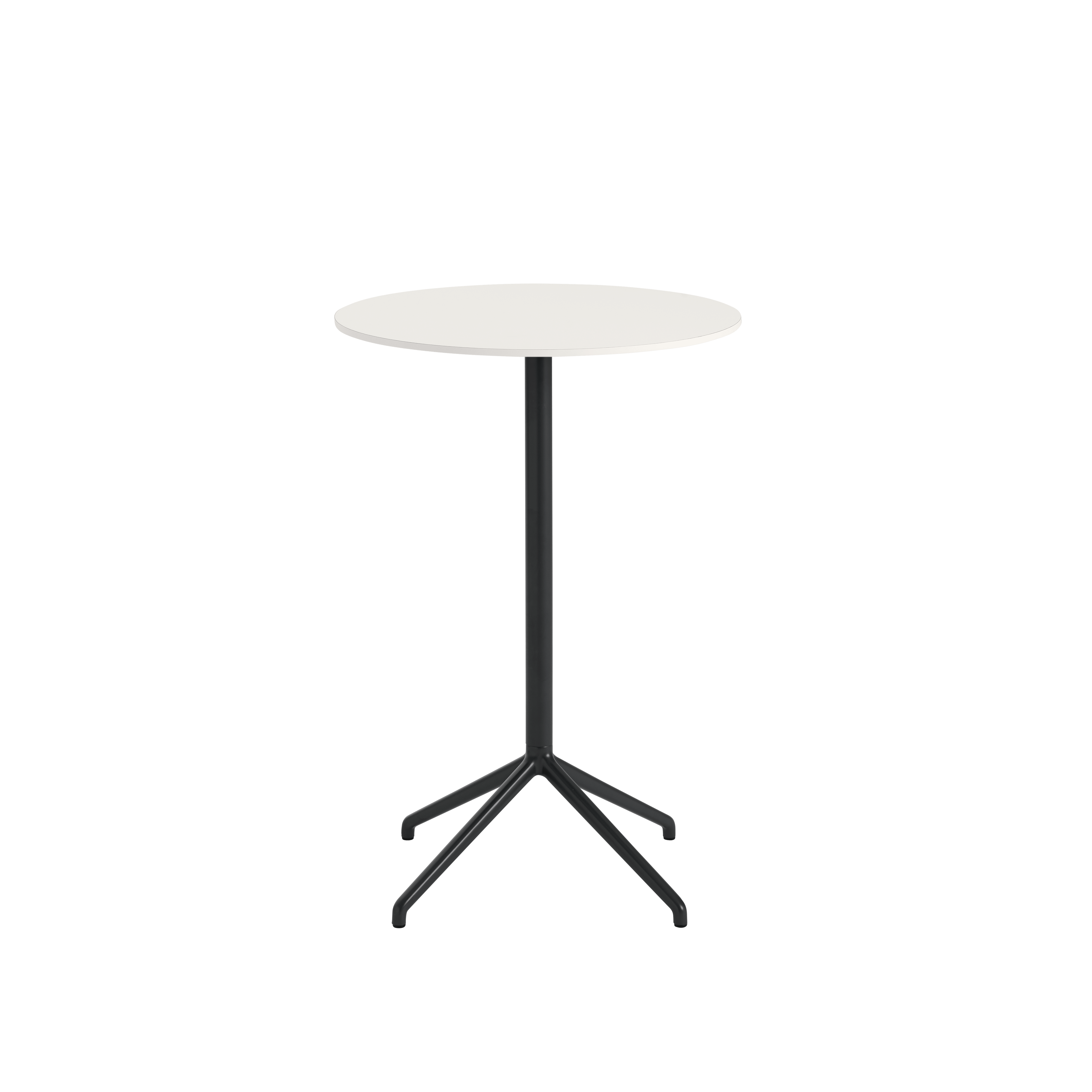 Ronde bar tafel STILL met gebroken wit blad en zwarte basis