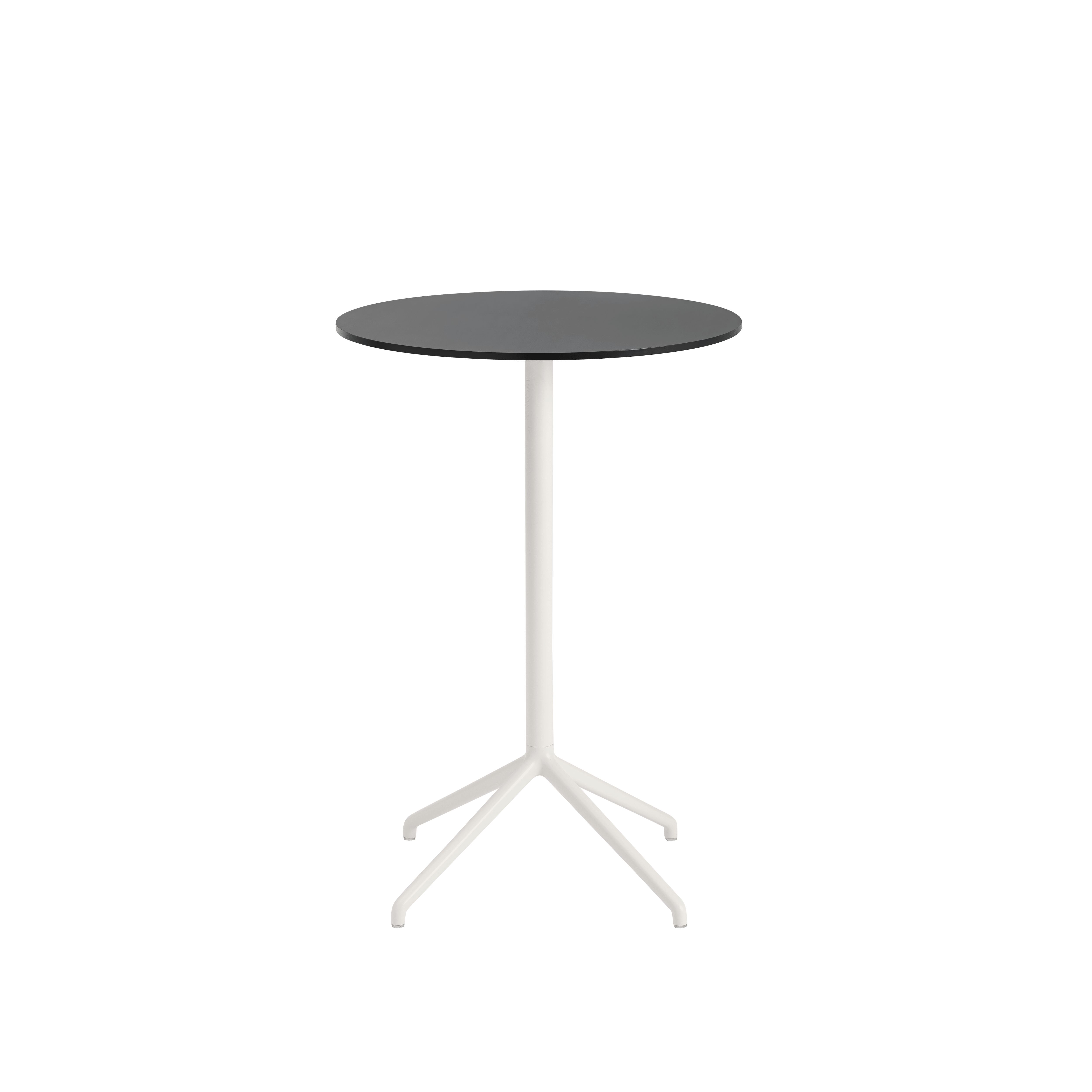Ronde bar tafel STILL met zwart blad en gebroken witte basis