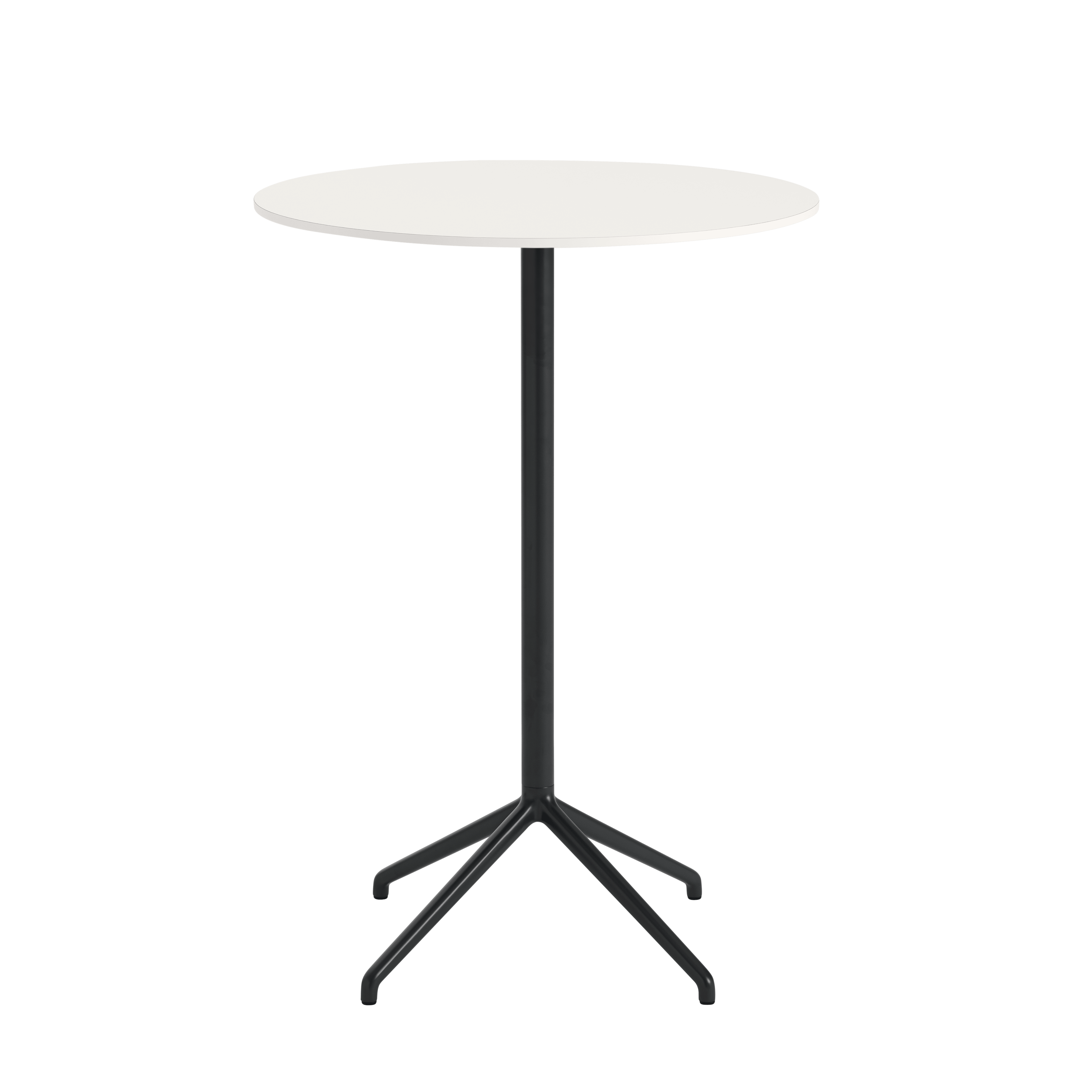 Ronde bar tafel STILL met gebroken wit blad en zwarte basis