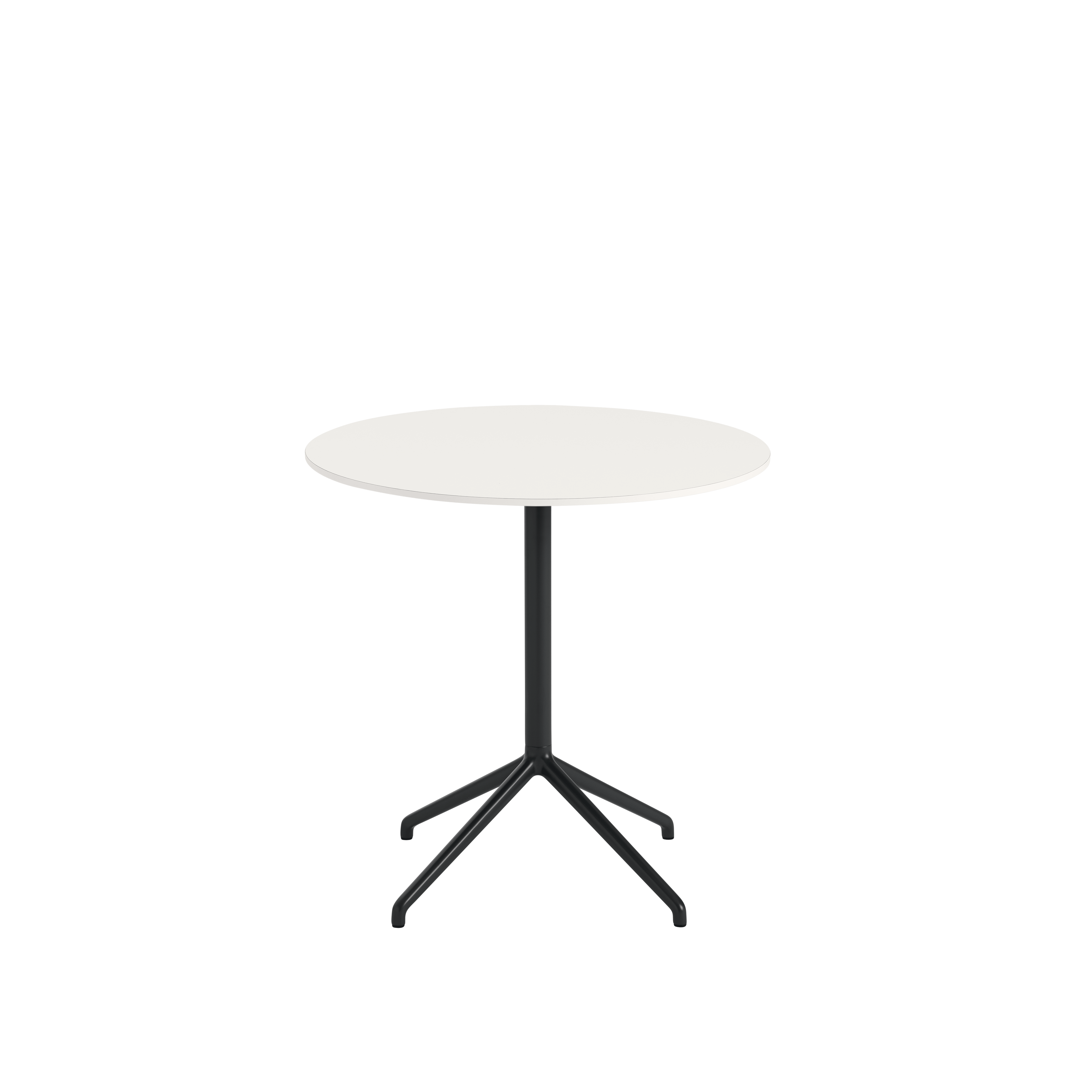Ronde bar tafel STILL met gebroken wit blad en zwarte basis