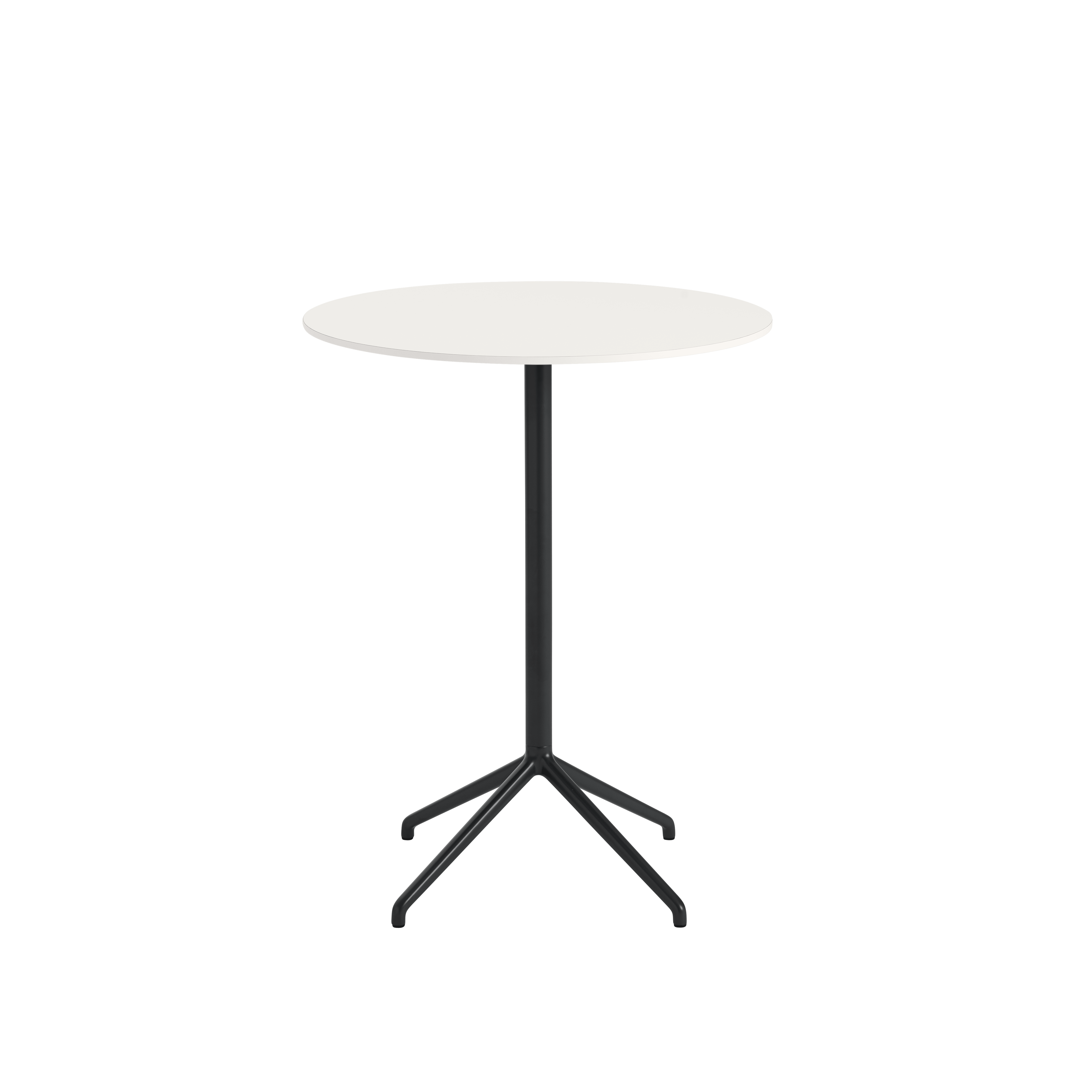 Ronde bar tafel STILL met gebroken wit blad en zwarte basis