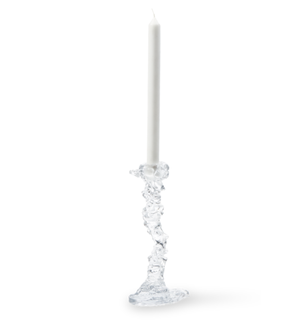 GLASS DRIP transparent candle holder