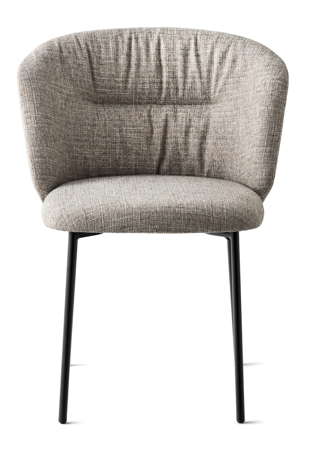 SWEEL upholstered chair with black metal base