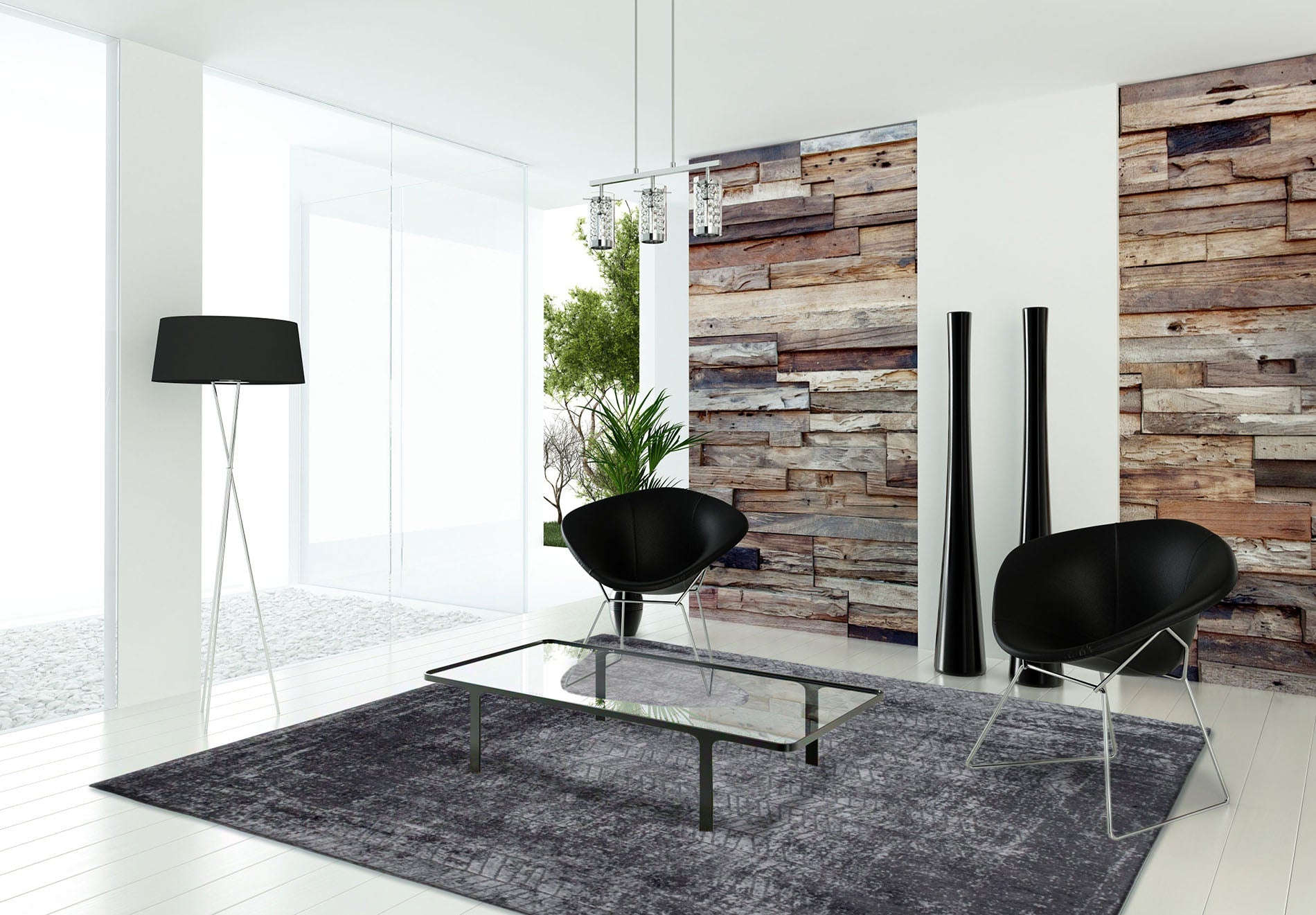 Harlem Kontrast Black Jodel Teppich