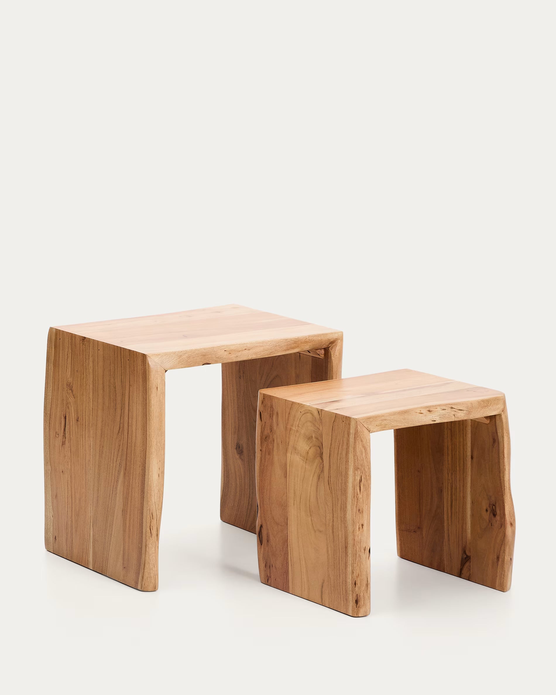 LOMIRI Table Set Solid Acacia Wood