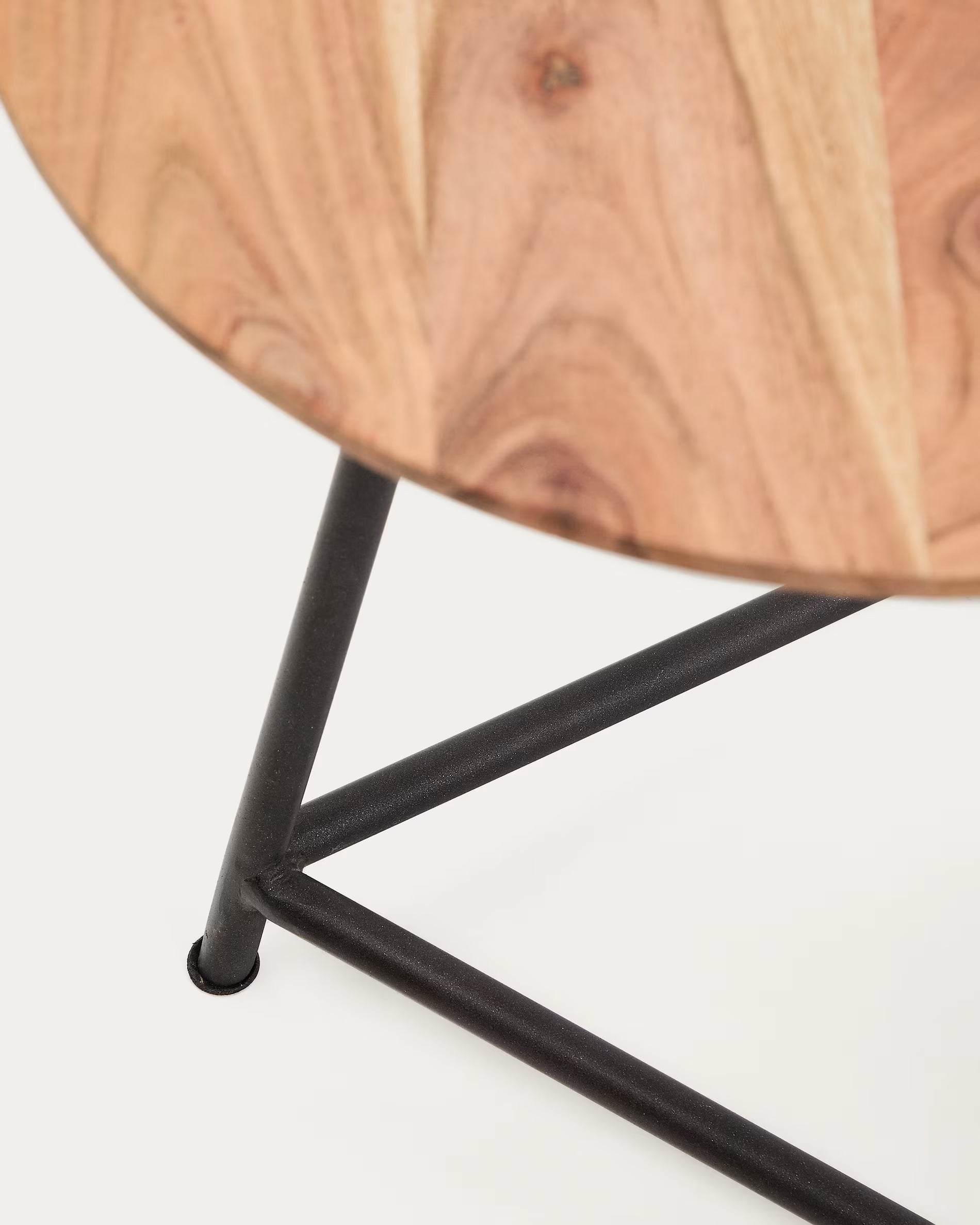 Zestaw stolików VINTARA lite drewno akacjowe z czarną podstawą