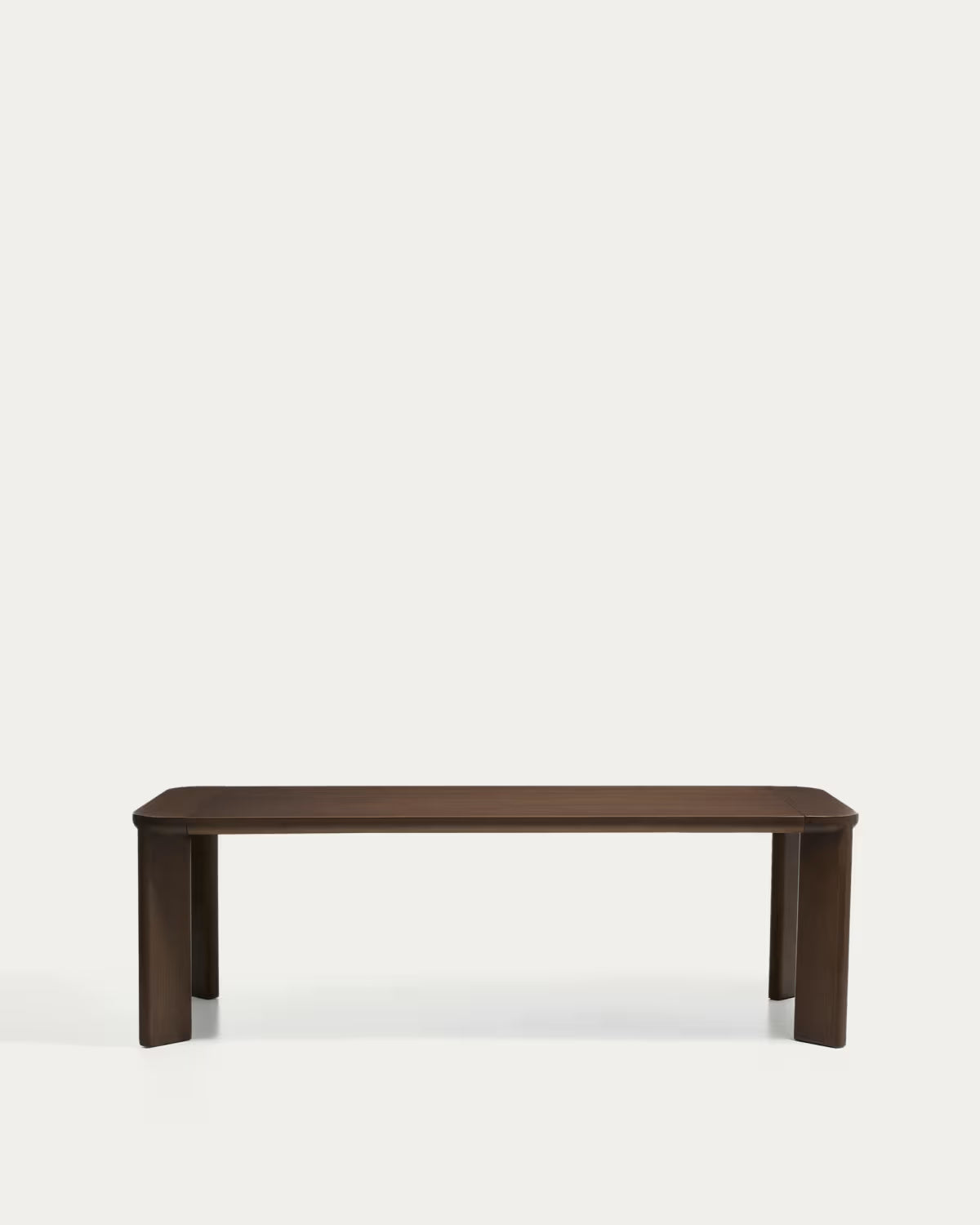 Uitschuifbare tafel JONDAL van donker massief hout en eikenfineer