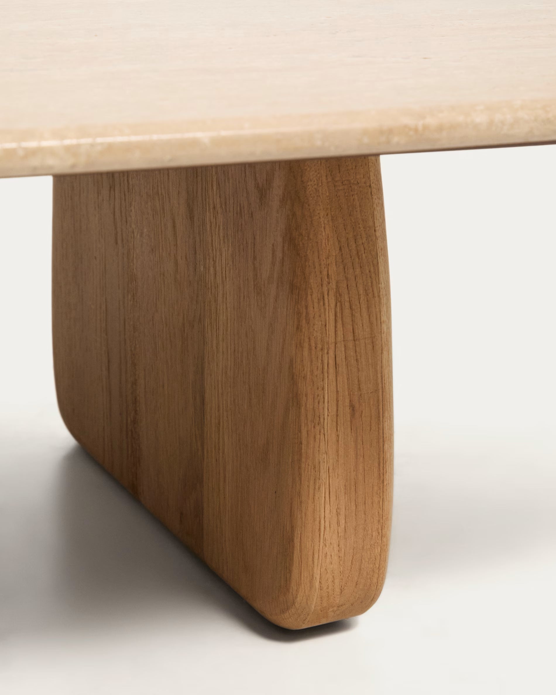 Salontafel PIRITA travertijn met houten basis