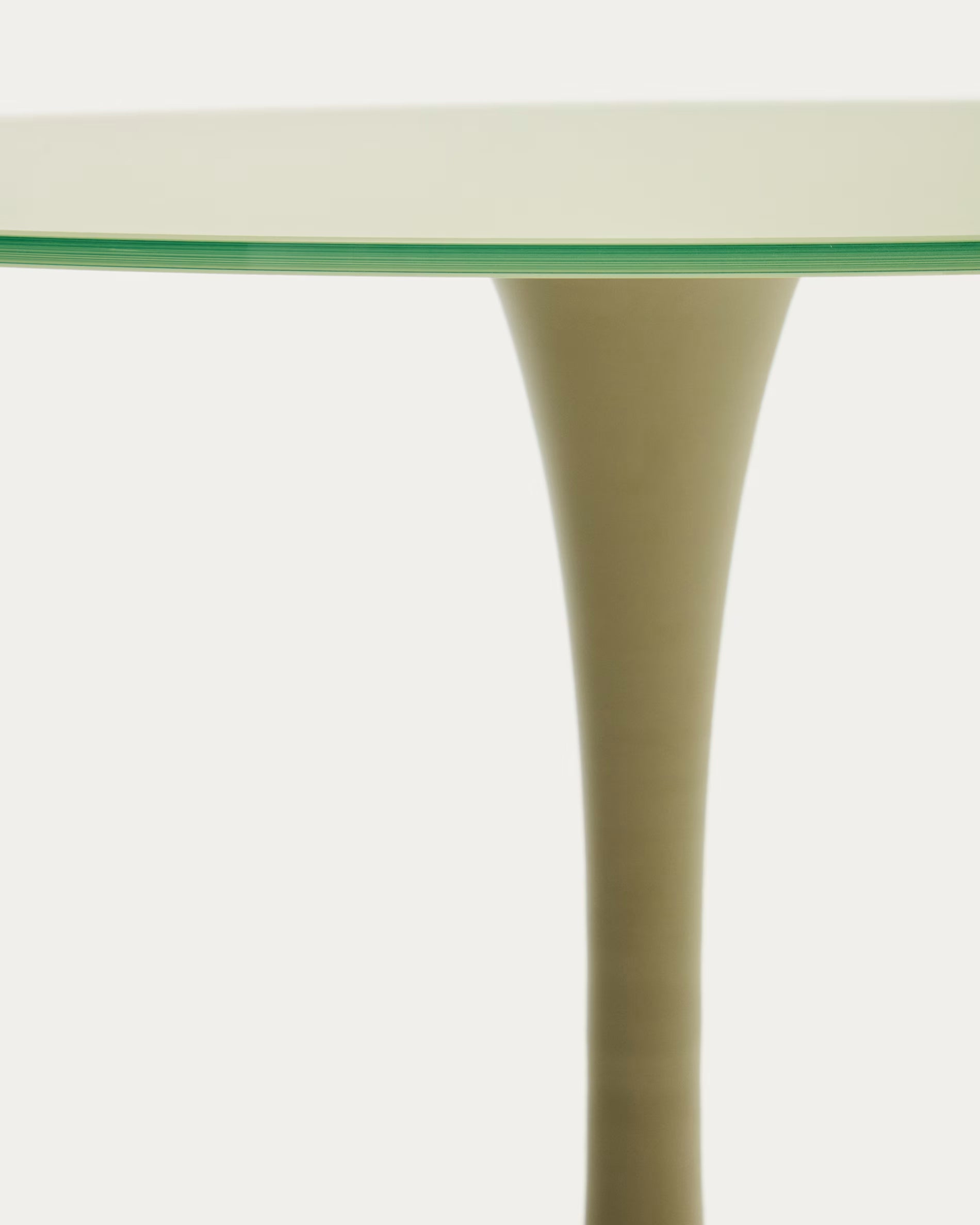 Stół okrągły VEDIRA zielony – styl minimalistyczny