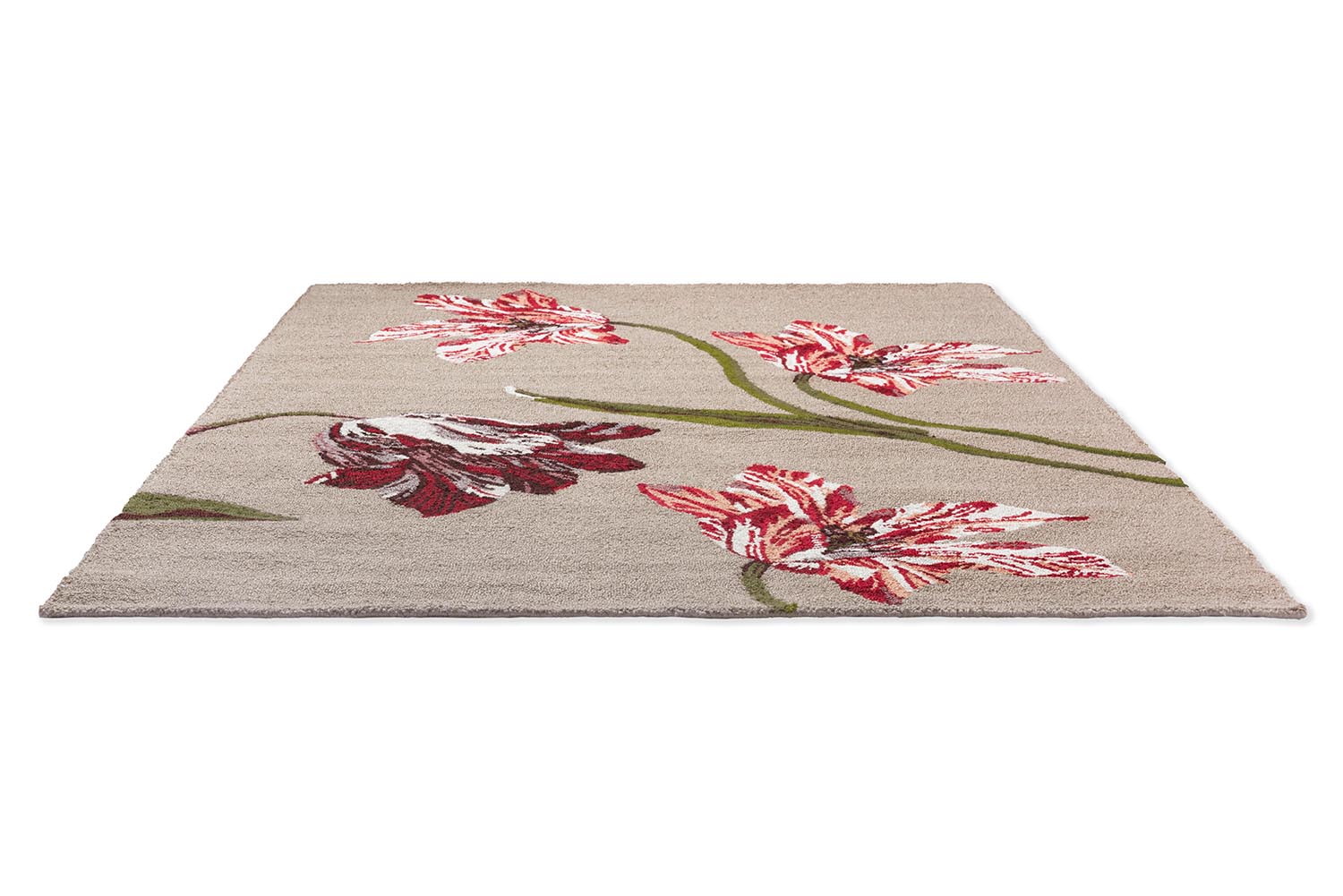 Buitenkleed BOTANISCH TULP BURGONDIE beige