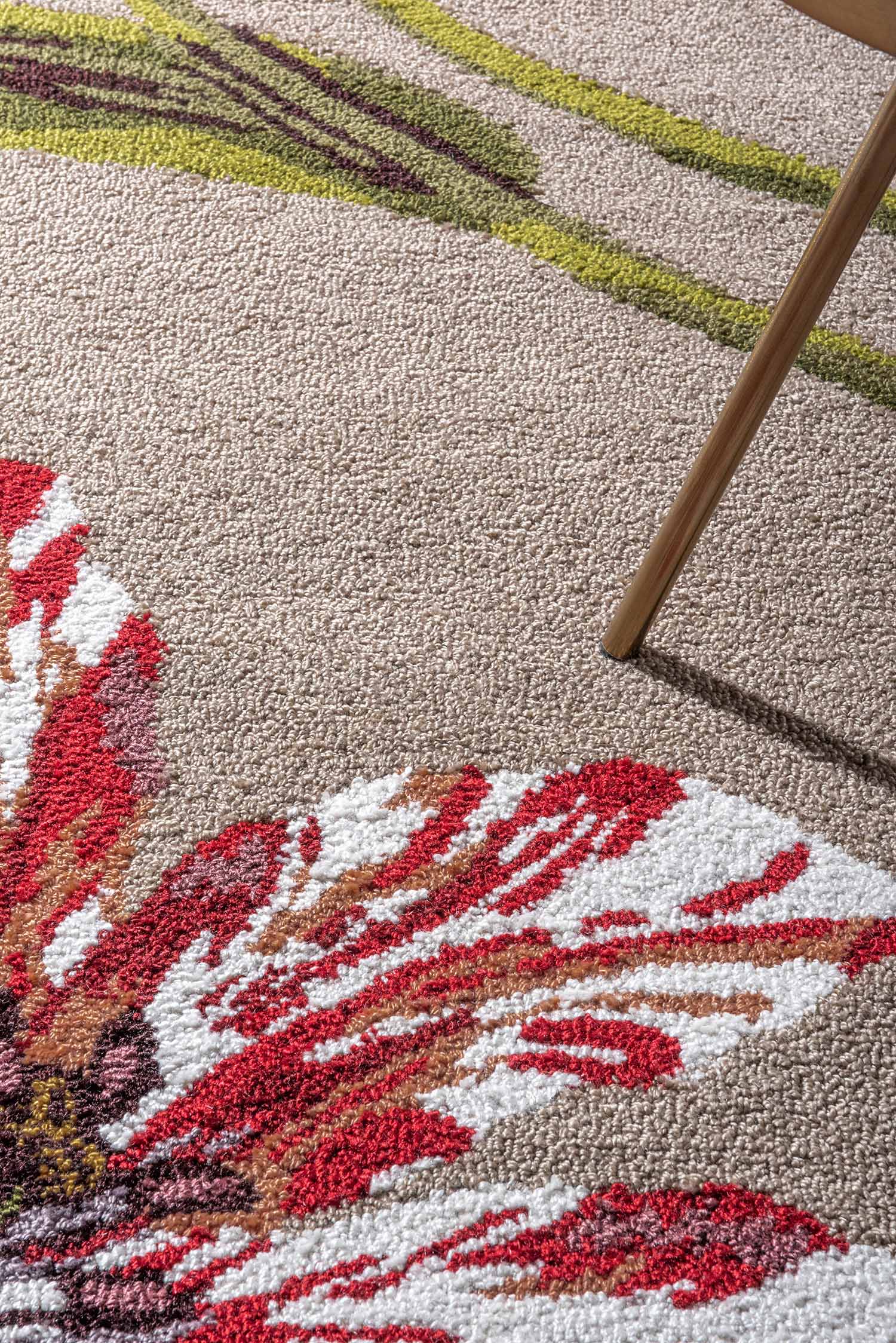 Buitenkleed BOTANISCH TULP BURGONDIE beige