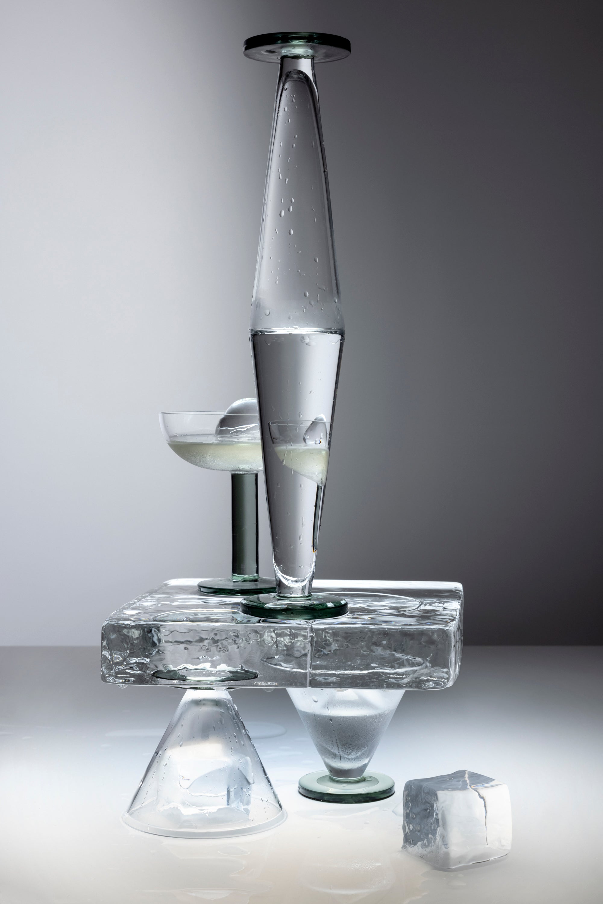 Set champagneglazen PUCK FLUTE van glas