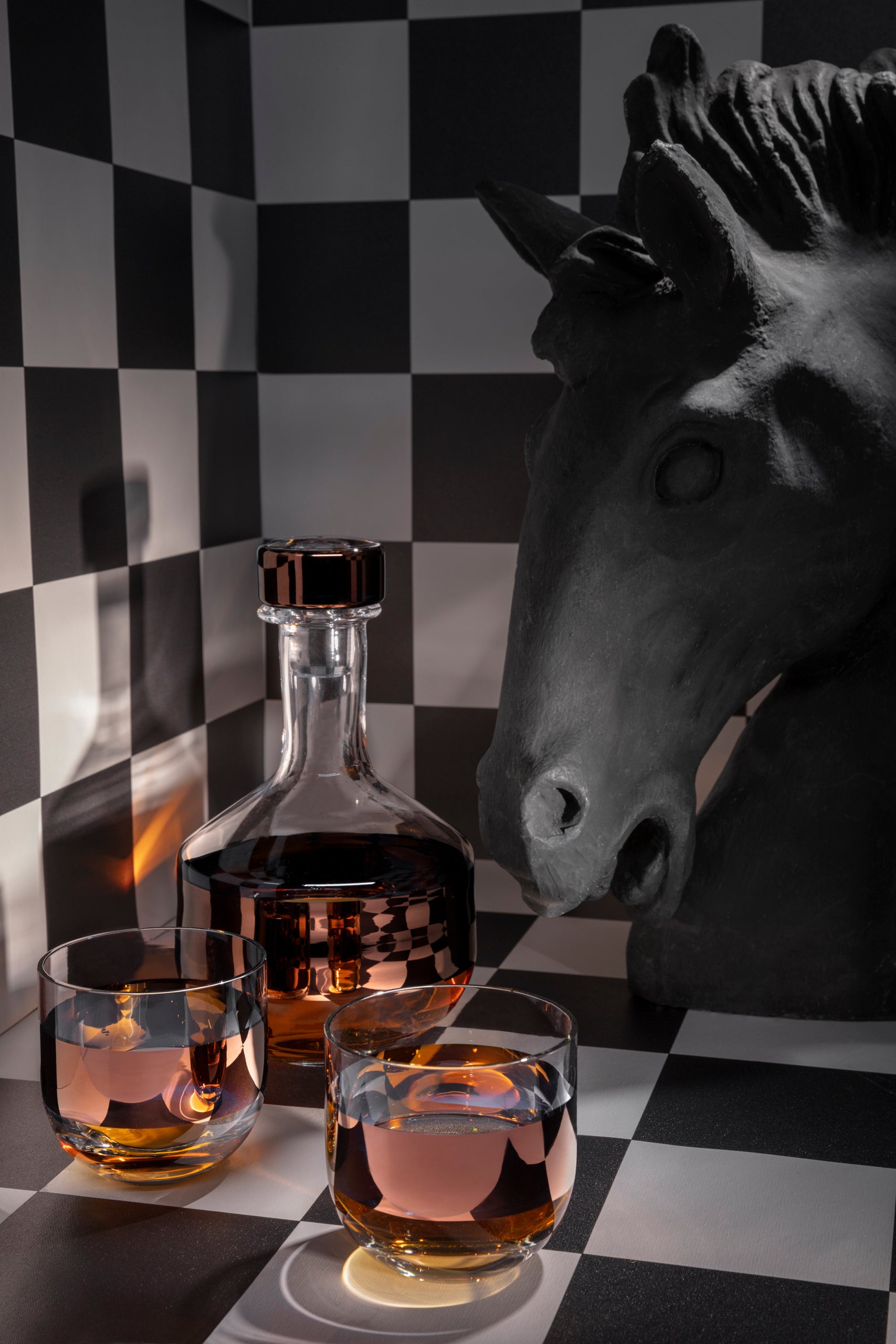 Glazen vaas TANK koperkleurig